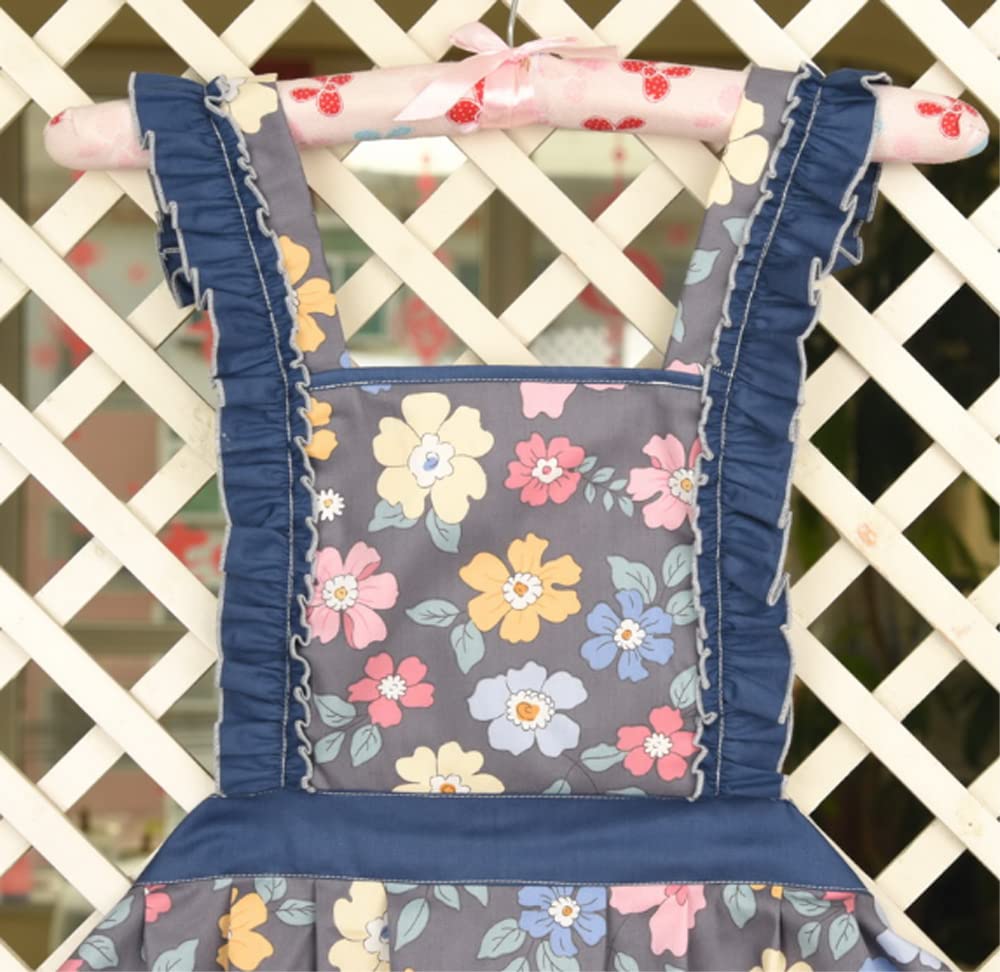 CRB Fashion Kids Cooking Baking Apron | Toddler  Little Girls  Cute Kitchen Chef Aprons (2 to 5 Years Old  Light Blue)