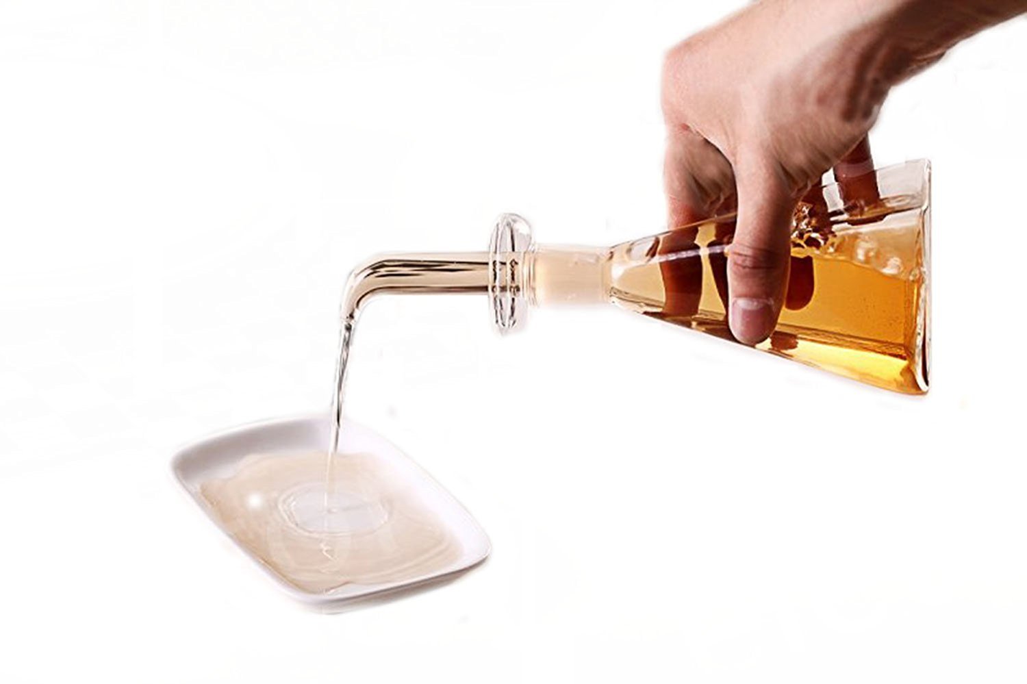 Eleton Square 14 Oz Glass Olive Oil Dispenser Bottle-Non Drip Leak Proof No Mess Oil Dispenser & Vinegar Cruet Pourer & Drizzler