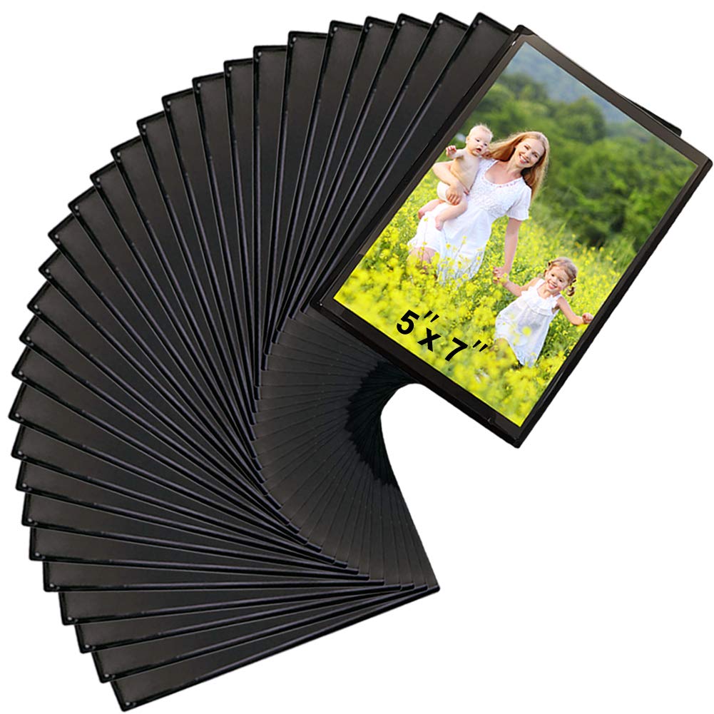 Sooyee 30 Pack Magnet Photo Frame Refrigerator 5x7,Magnetic Picture Holder, Magnetic Picture Frame Fridge(Black)