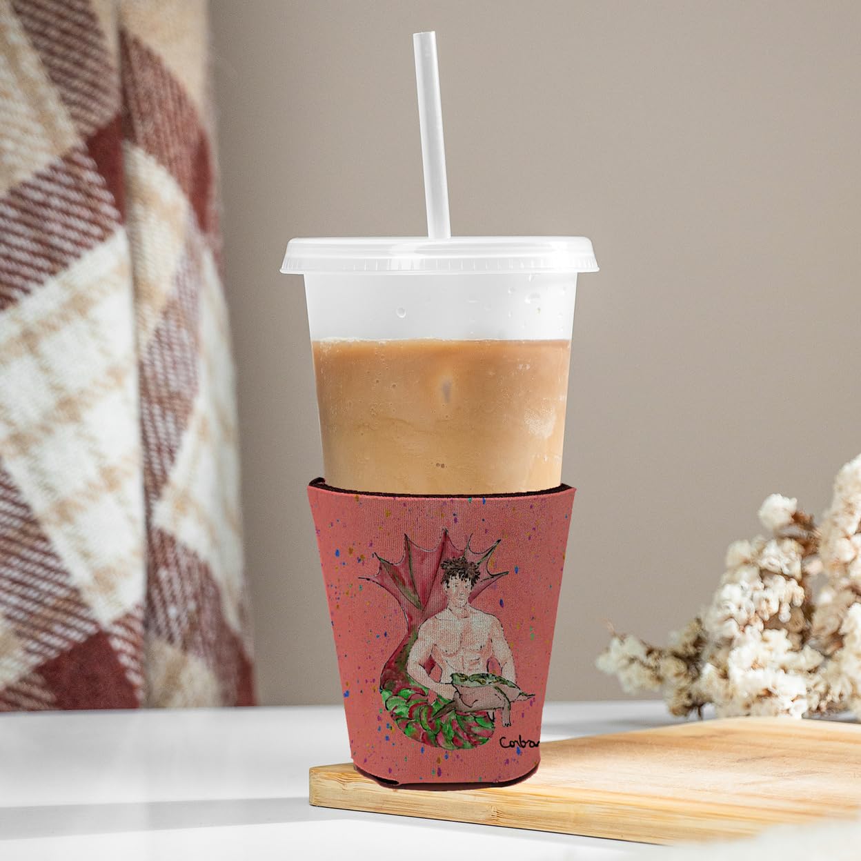 Merman Brunette Hair Merman Red Solo Cup Beverage Insulator Hugger
