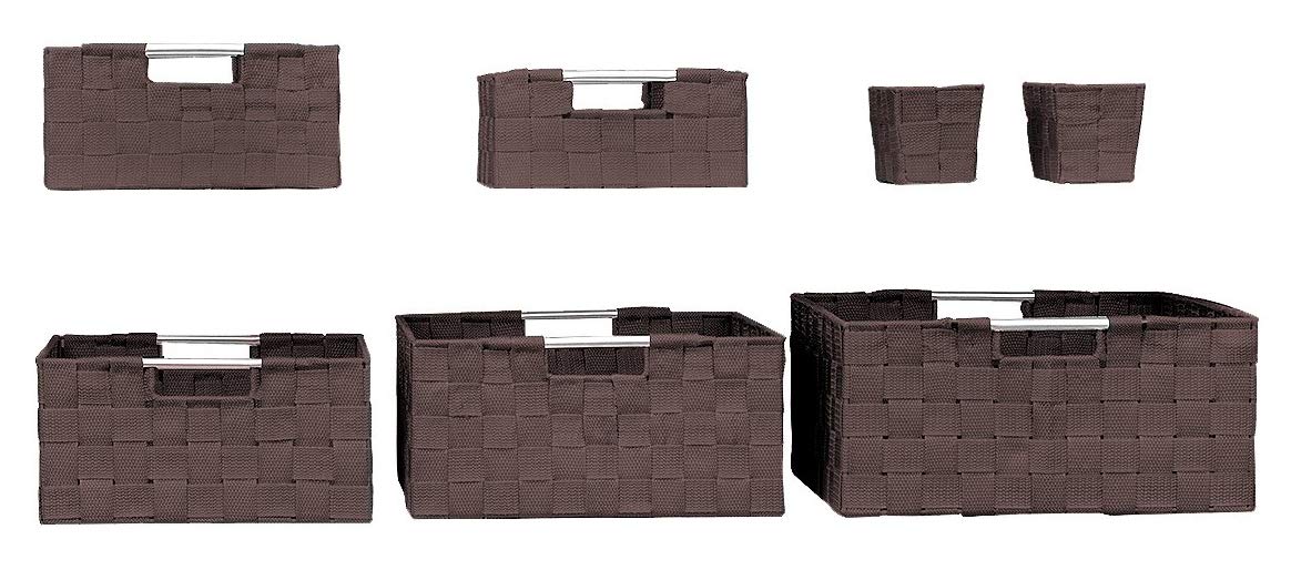 Sorbus Storage Baskets for Organizing (Set of 7)  Mesh Hand-Woven Design  Linen Closet Organizers and Storage  Organizer Storage Baskets for Shelves  Variety Pack Organizers and Storage (Chocolate)