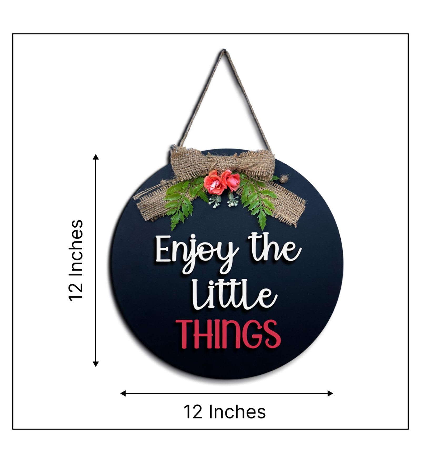 Chalk My Theme Enjoy Little Things Home Decor Wall Hanging Frame Board For Kitchen, Living Room, Study Room, Office, Cafe, Resta