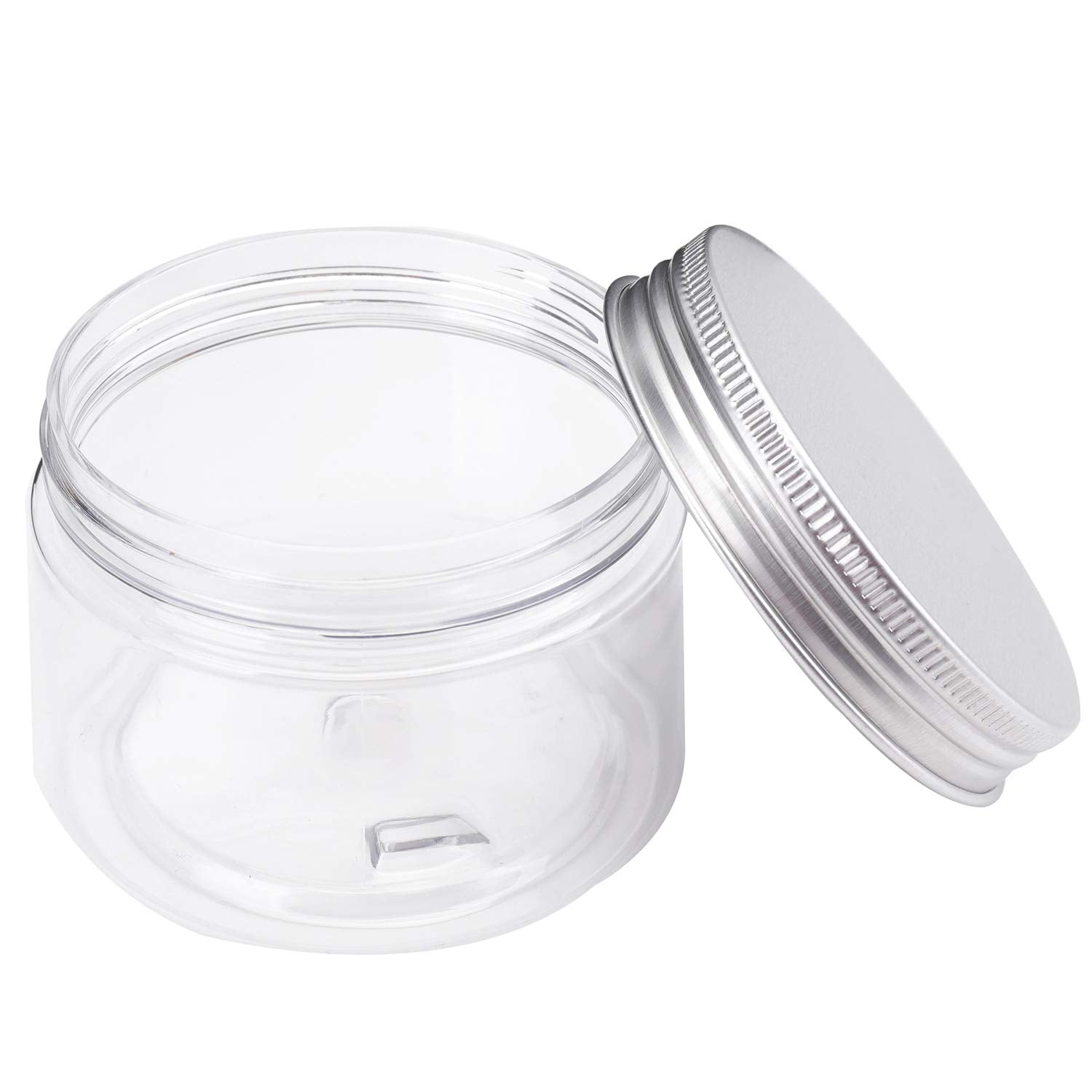 Bekith 20 Pack 4 Ounce Clear Plastic Storage Jars Containers With Screw-On Lids, Refillable Bpa Free Small Round Slime Container