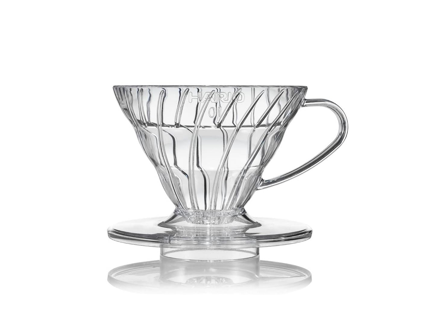 HARIO VDR-01-T Transparent Dripper 01 Clear Coffee Hand Drip for 1 to 2 Cups, Made in Japan