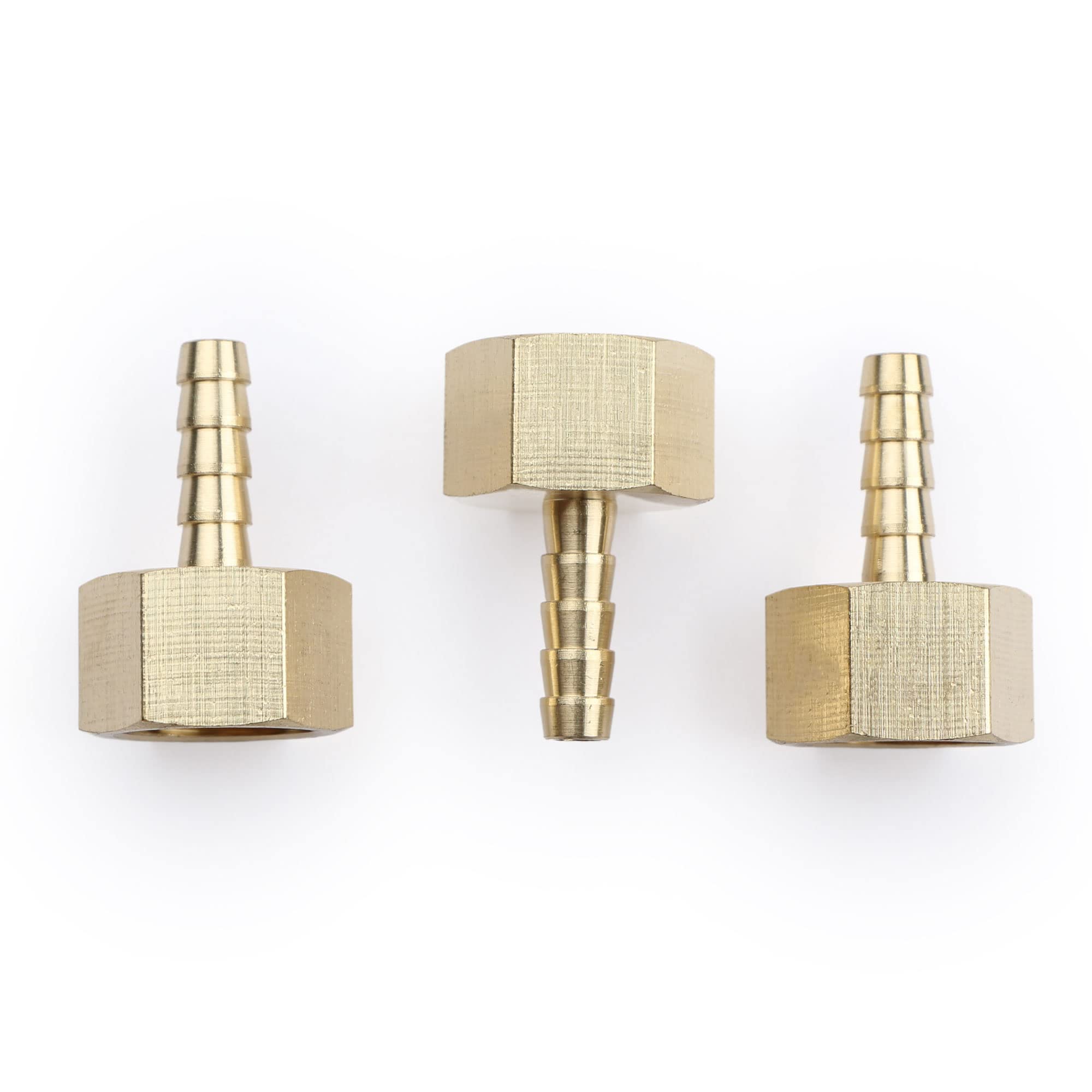 Us Solid Brass Hose Barb Fitting, Adapter, 14 Barb X 38 Npt Female, 3 Pcs