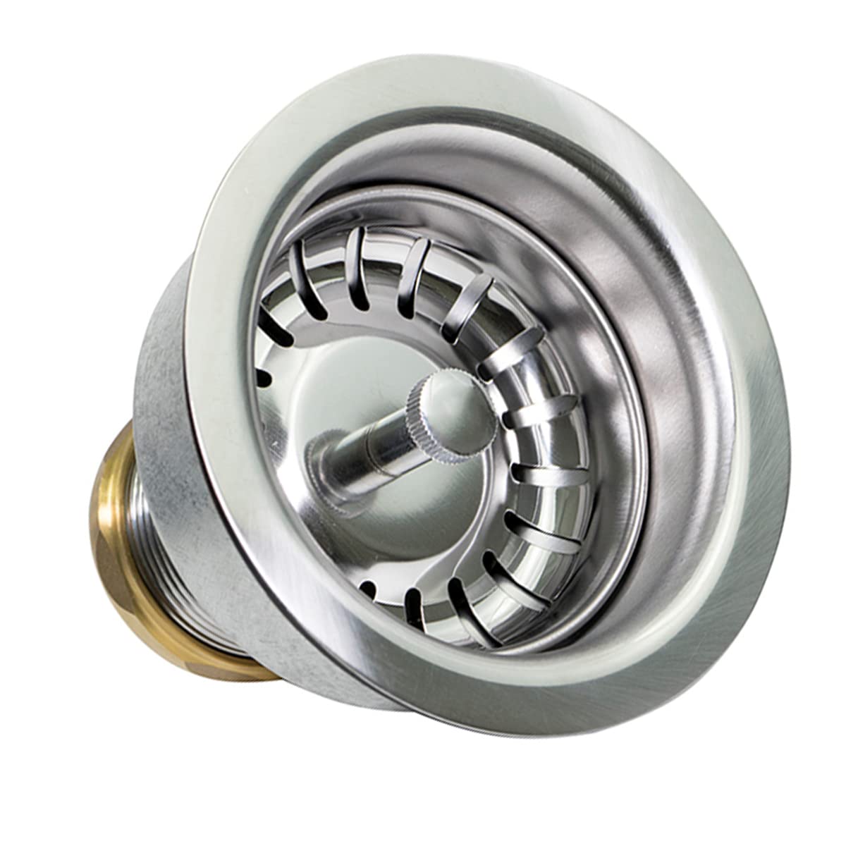 Highcraft 9754 Kitchen Sink (3-1/2 Inch) Stainless Steel Drain Assembly With Strainer Basket And Snaplock Stopper Long Extended