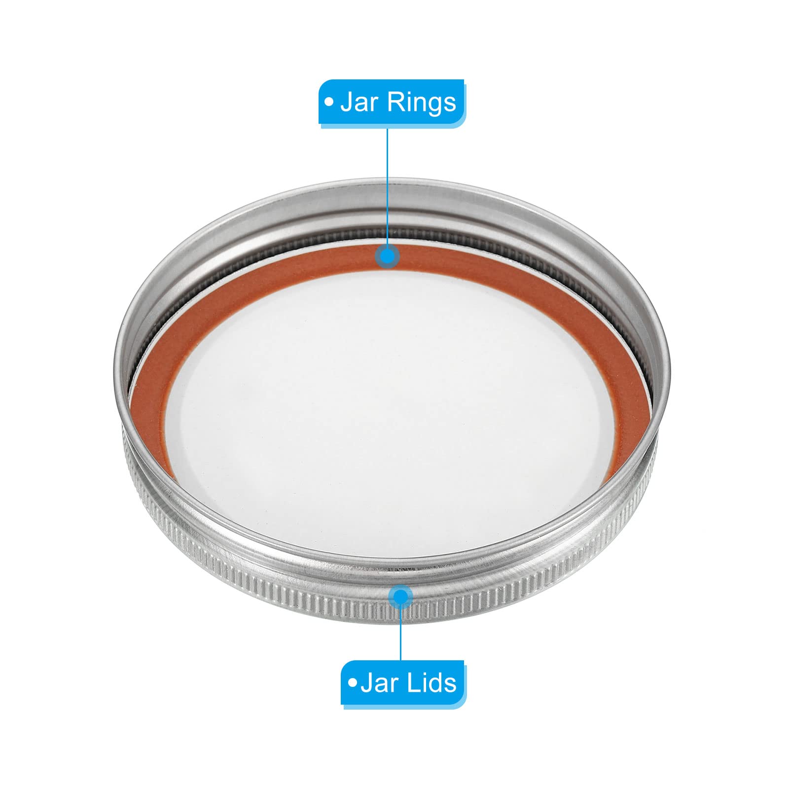Patikil 86Mm Regular Mouth Iron Mason Jar Lids, 1Set/8 Pack Split-Type Canning Jars Caps For Kitchen Storage
