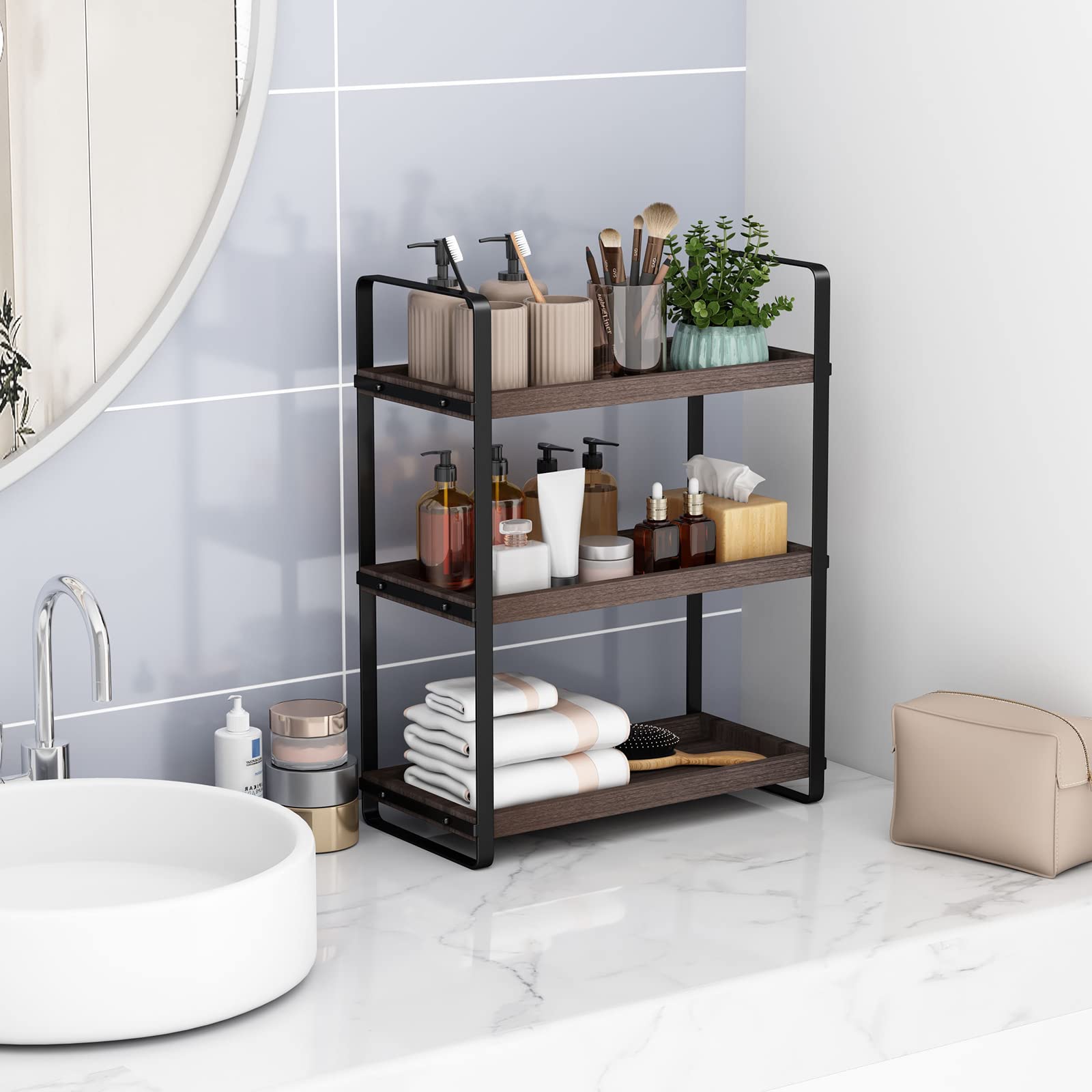 Hnrloy Bathroom Countertop Tray,Cosmetic Tray,Bathroom Organizer,Bathroom Counter Stand,Countertop Organizer,Countertop Storage