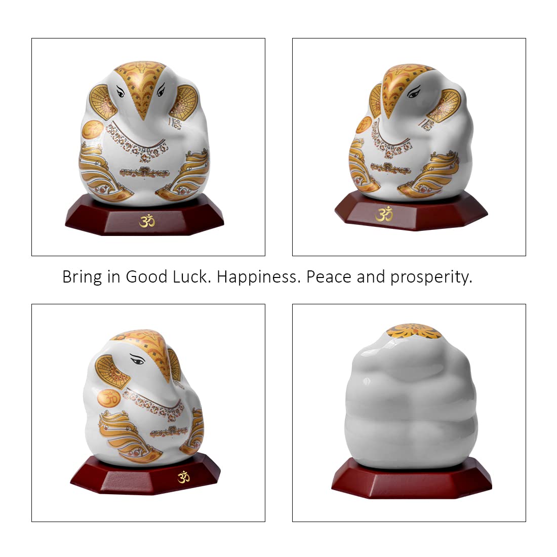 DIVINITI Lord Ganesha Ceramic Idol for Car Dashboard, Tabletop|Statue for Good Luck, Prosperity and Success|Ganpati Statue for H