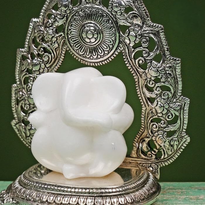 Mridaya Marble Lord Ganesh Sitting Throne, Cultured Marble Ganesha Statue, Ganesh Statue, Ganpati Idol, Ganapathi Idol, House Wa