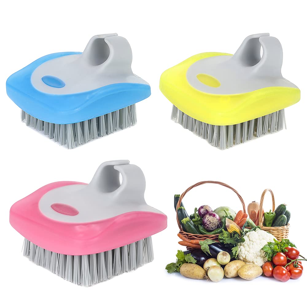 Vegetable Brush Scrubber For Food, 3Pcs Fruit Brushes Veggie Scrubber Flexible Bristles Scrubber Cleaning Tool Kitchen Brush For
