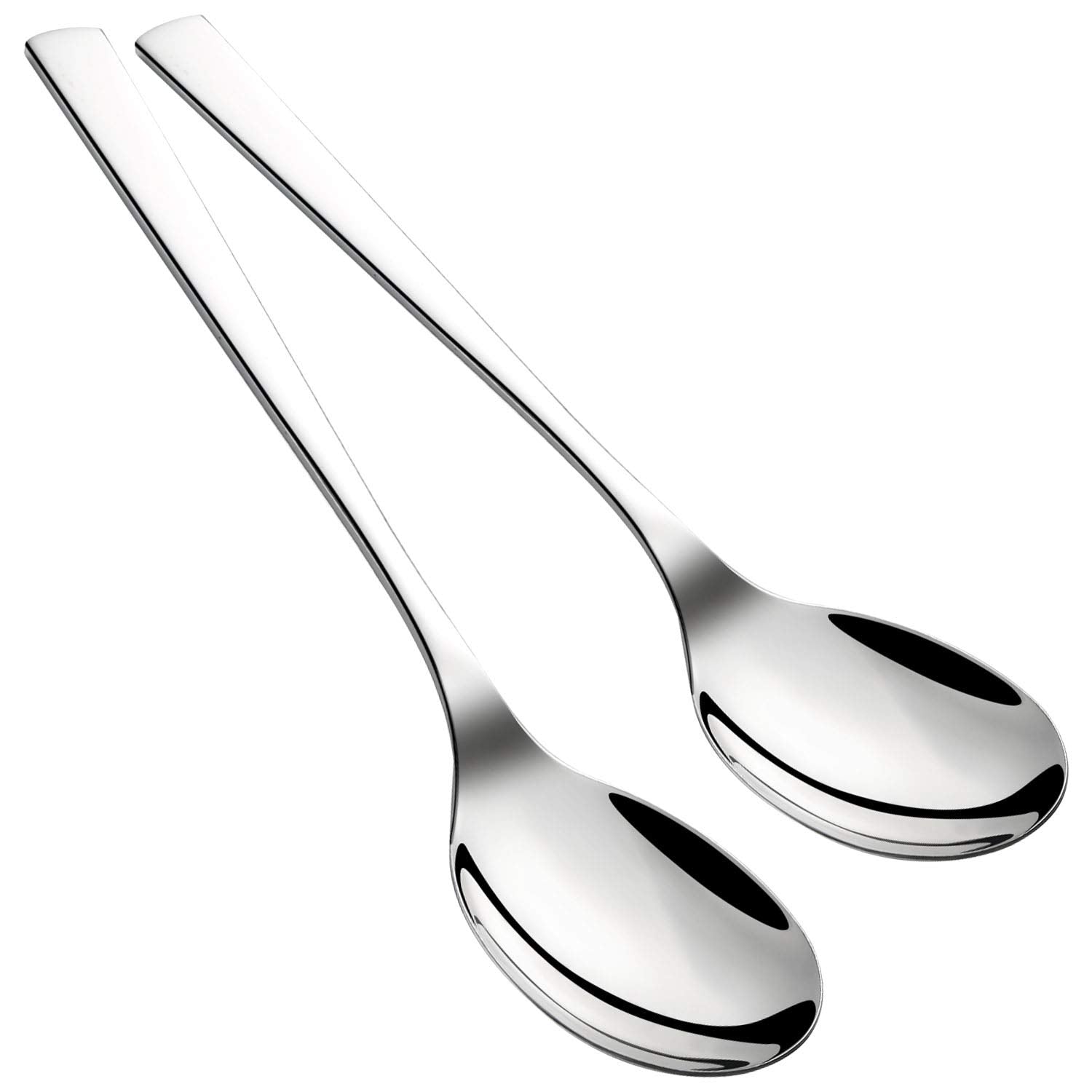 Keawell Premium 2 Pieces 18/10 Stainless Steel Serving Spoon Set, Large Mirror-Polished Buffet & Tabletop Utensils, Durable Flat