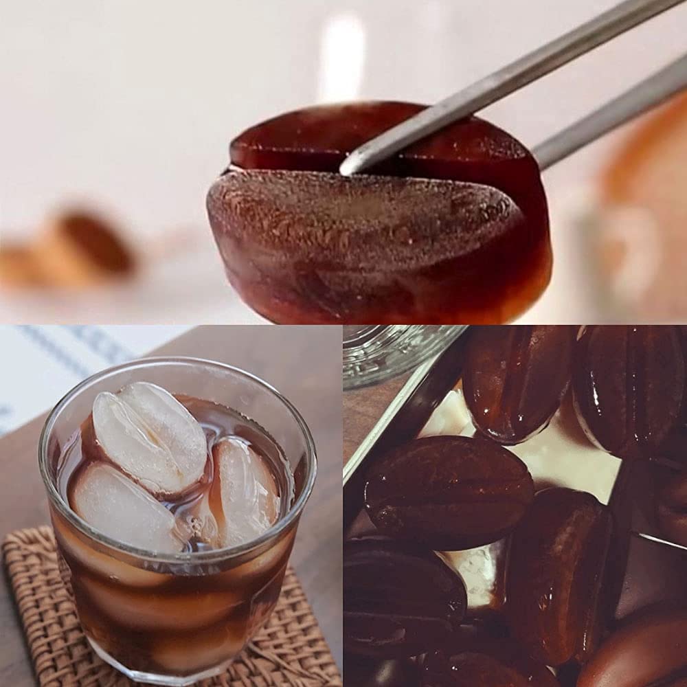 2 Pcs 8 Cavities 3D Coffee Bean Silicone Ice Cube Mold Beans Mould Candy Fondant Mousse Cake Milk Chocolate Dessert Soap Wax Mol