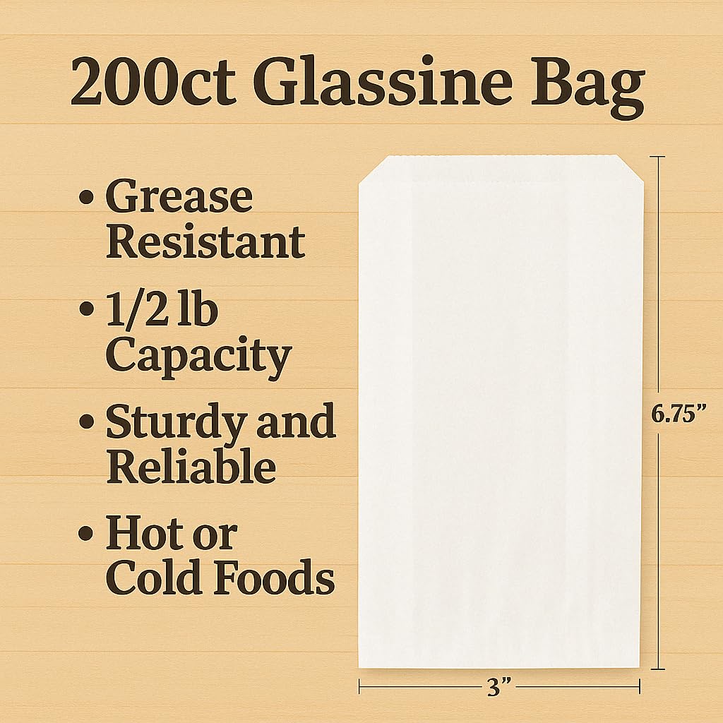 Small Glassine Treat Bags (200 ct) for Egg Rolls  Spring Rolls  Fortune Cookies  Cookies  Brownie Bites  and more. Grease-resistant and small take-out or to-go snacks and treats.