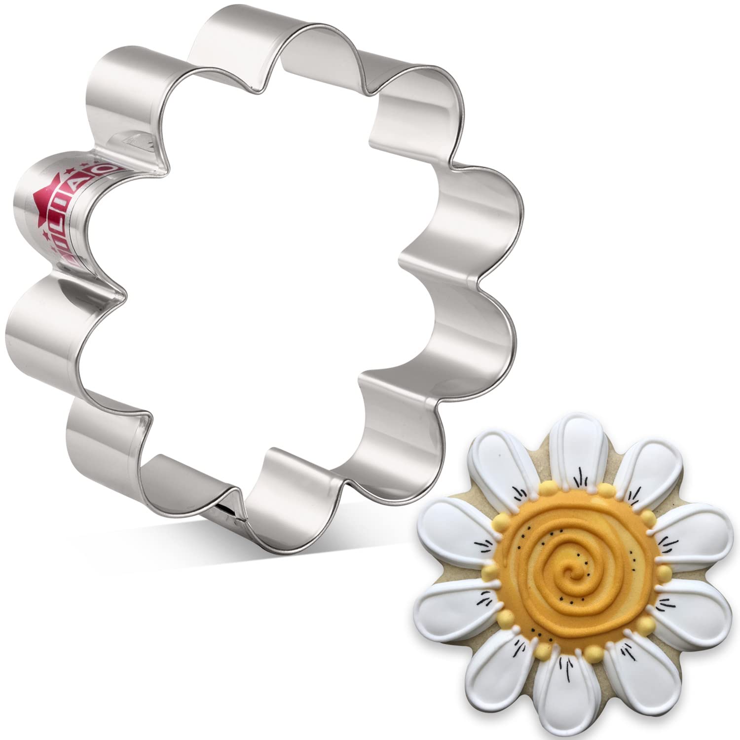 Liliao Daisy Flower Cookie Cutter - 3.1 X 3.3 Inches - Stainless Steel