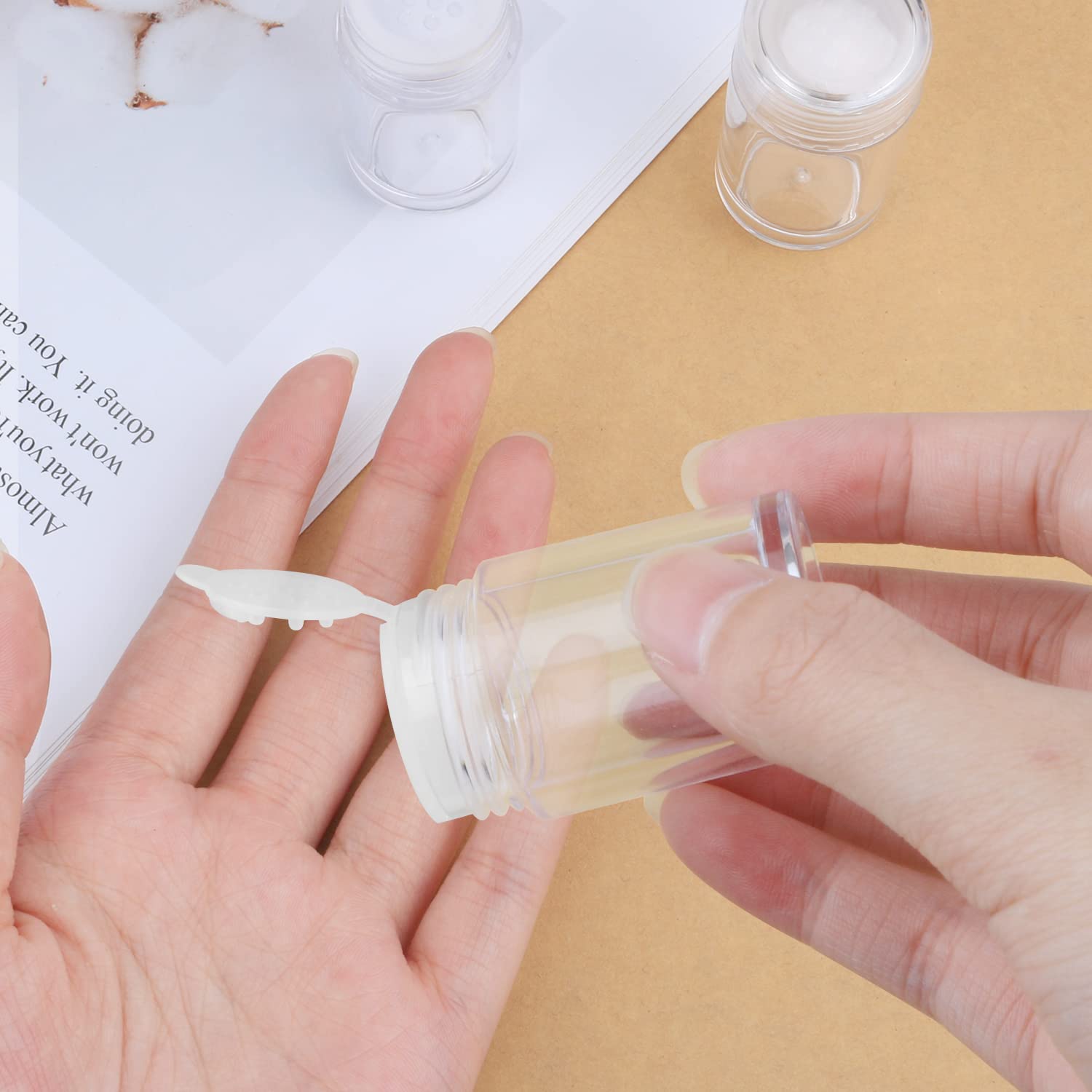 6 Pcs 10Ml Loose Powder Container Jar Clear Plastic Travel Cosmetic Glitter Powder Eye Shadow Powder Box Pots Bottles With Sifte