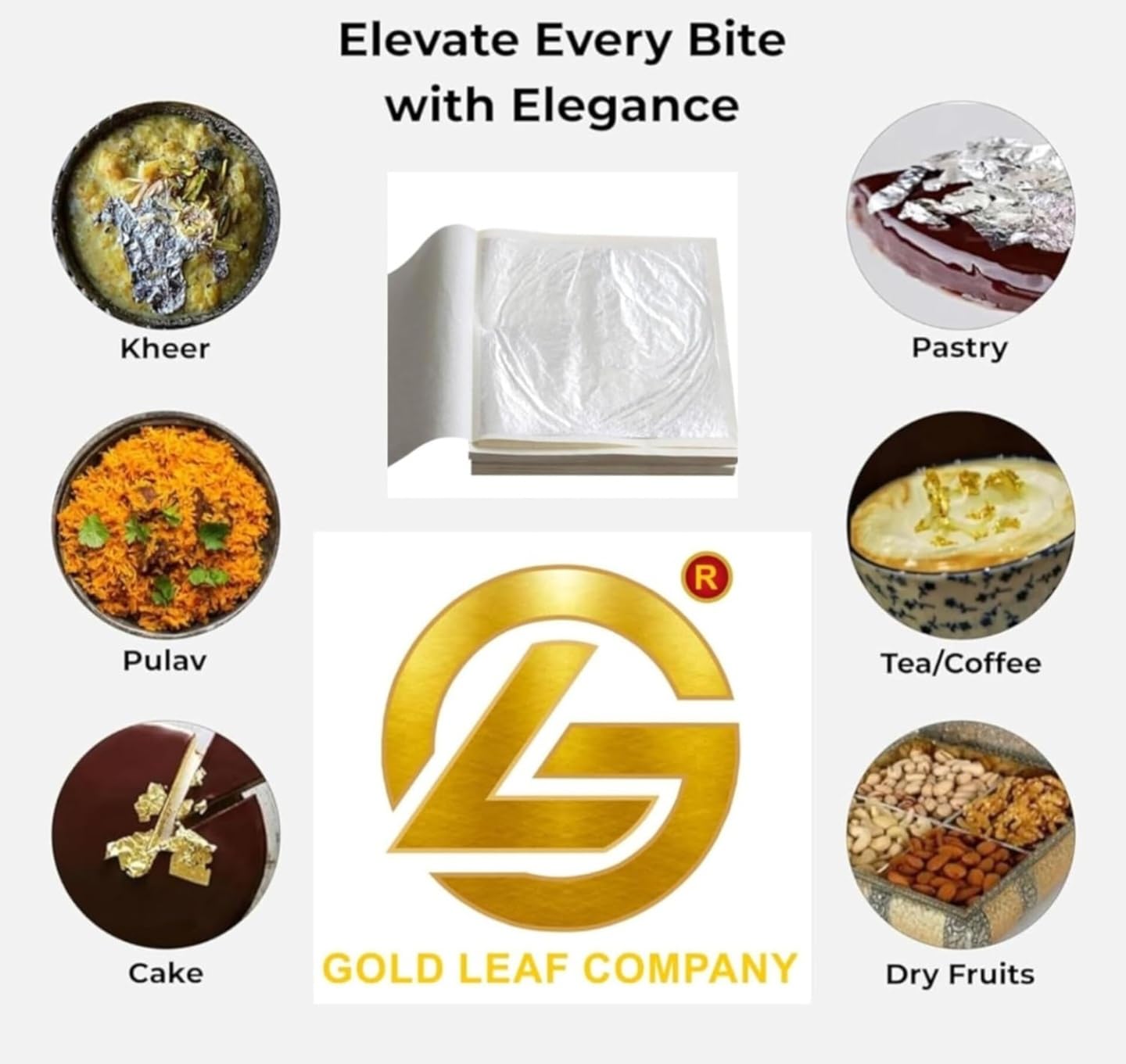 GOLD LEAF COMPANY .Silver FOIL VARAK FOILS 15pcs King Size 64 INCHES for Sweets Decoration,Cake Baking,Chocolate,SERUMS,AYURVEDI