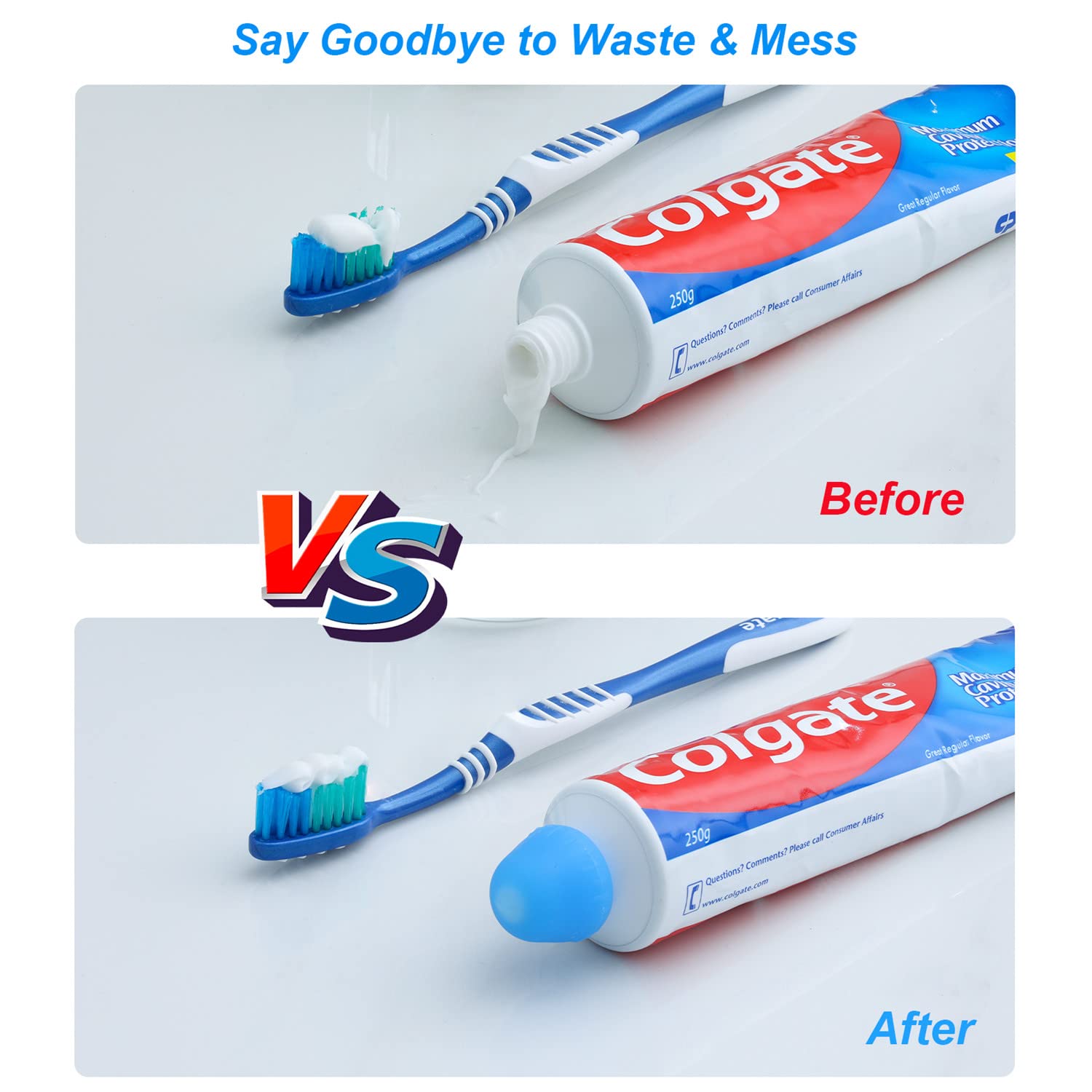 6 Pack Silcone Toothpaste Cap, Tnvee Reusable Self Closing Toothpaste Squeezer Dispenser With Organizer Box For Kids And Adults