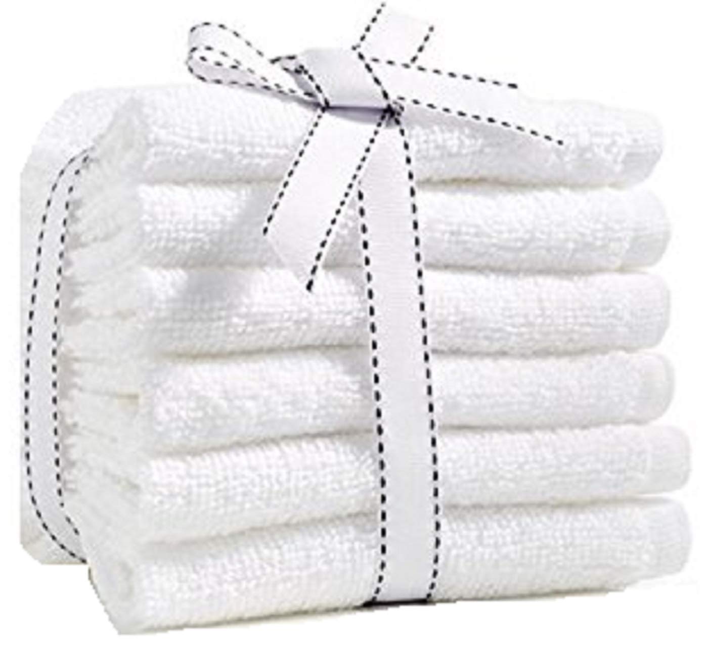 Fresh From Loom Cotton Face Towel 500 Gsm, Size  13X13 Inch (Set Of 6 Pc, White)