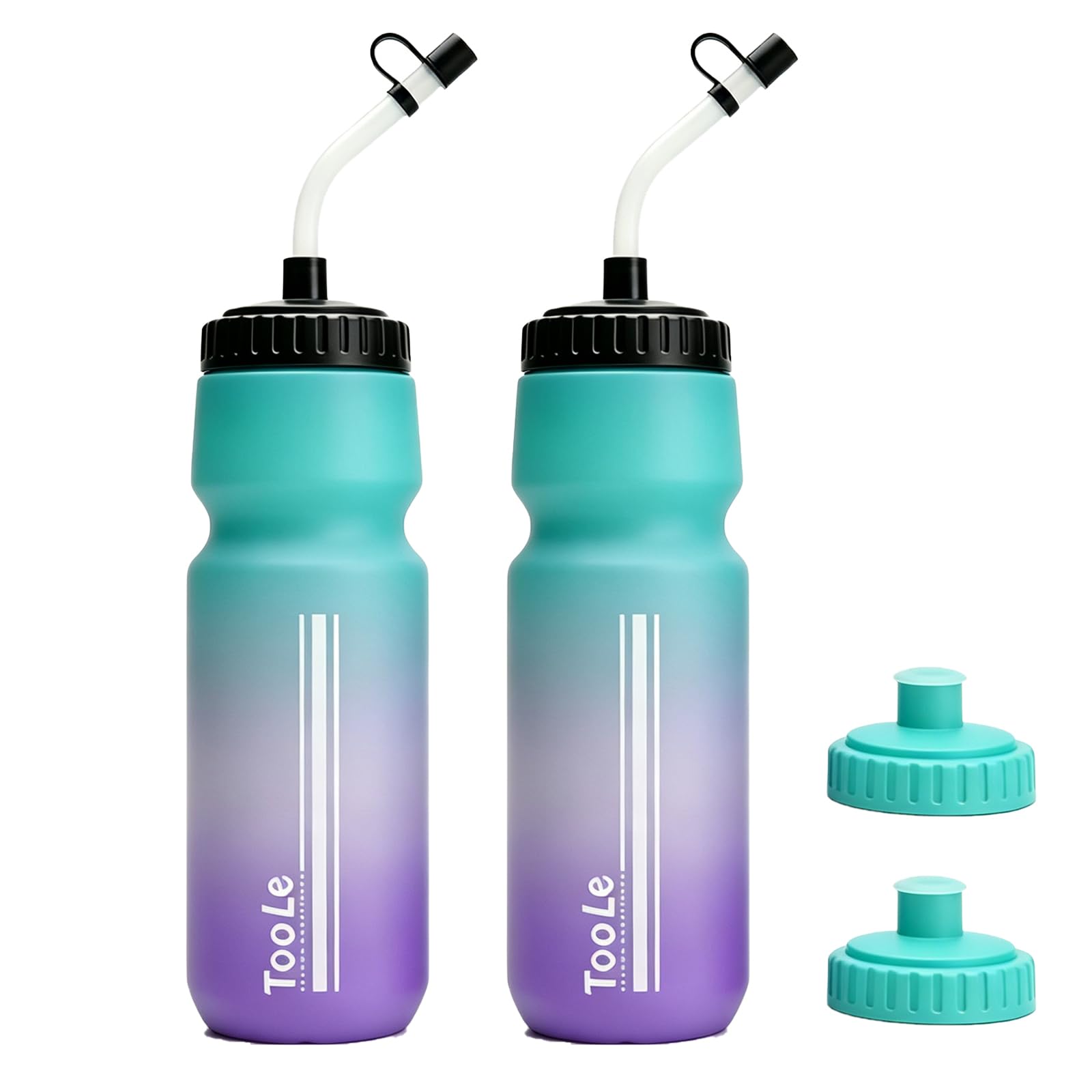 Lacrosse Water Bottle 24 Oz, Leakproof BPA Free Sports Water Bottles 2 Pack
