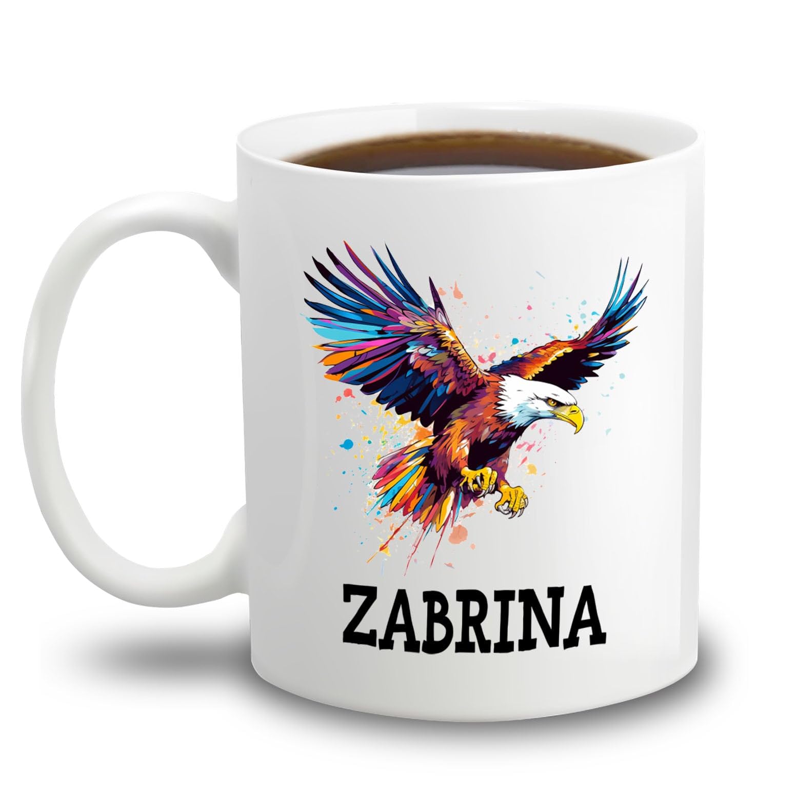 Personalized Eagle Coffee Mug Cup With Name, Customized Eagle Travel Tea Cup Gift For Men Women Eagle Lover Birthday, Eagles Cof