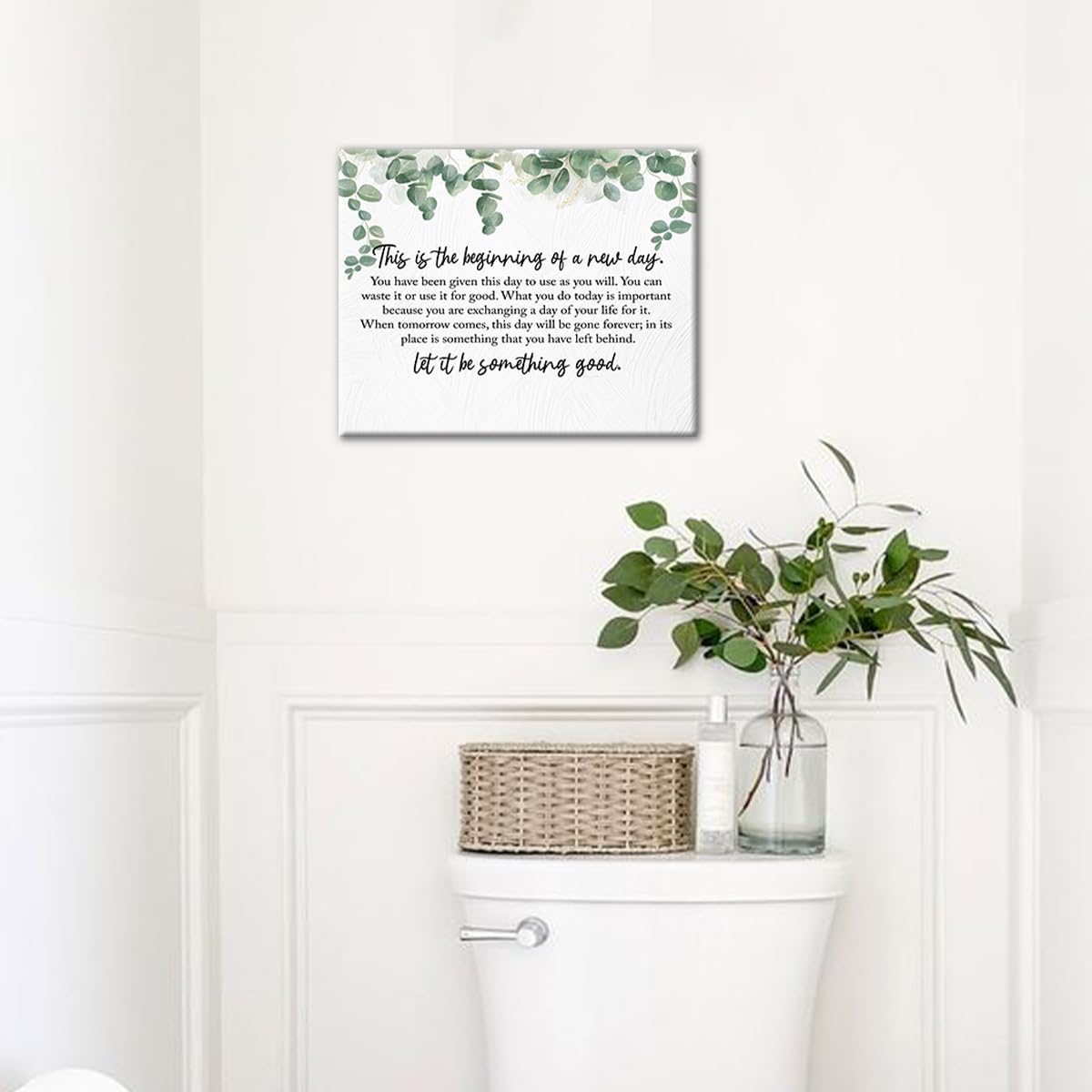 Biwsha Inspirational This Is The Beginning Of A New Day Canvas Wall Art Prints Decor For Home Bathroom Bedroom Living Room Offic