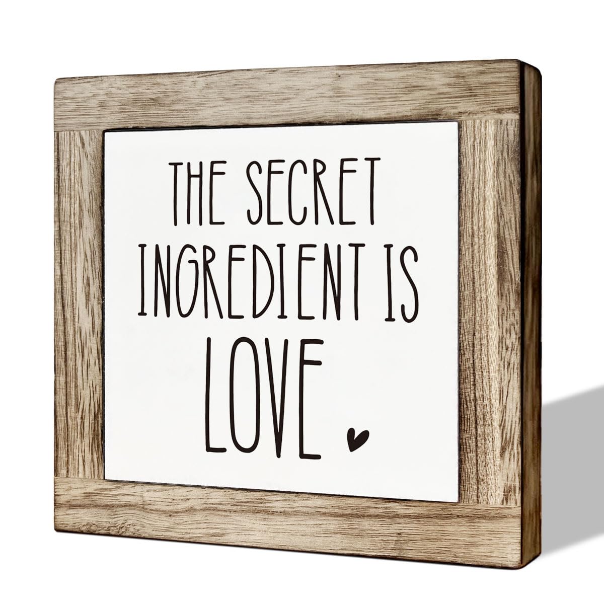 The Secret Ingredient Wooden Sign - Love Decor for Kitchen & Home, Warm Tabletop Gift