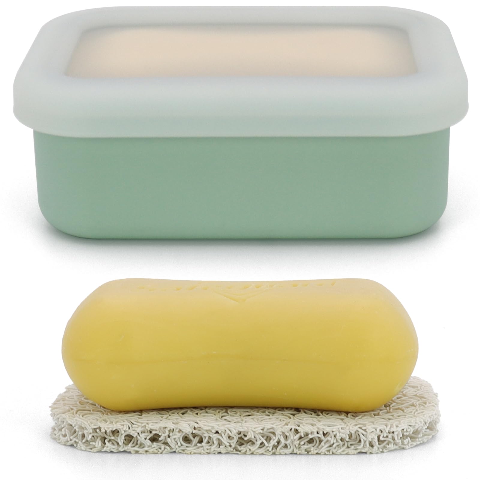 Aimaiaimai Compact Leakproof Travel Soap Case, Silicone Travel Soap Container, Portable Soap Box With Drainage Layer, Shatterpro