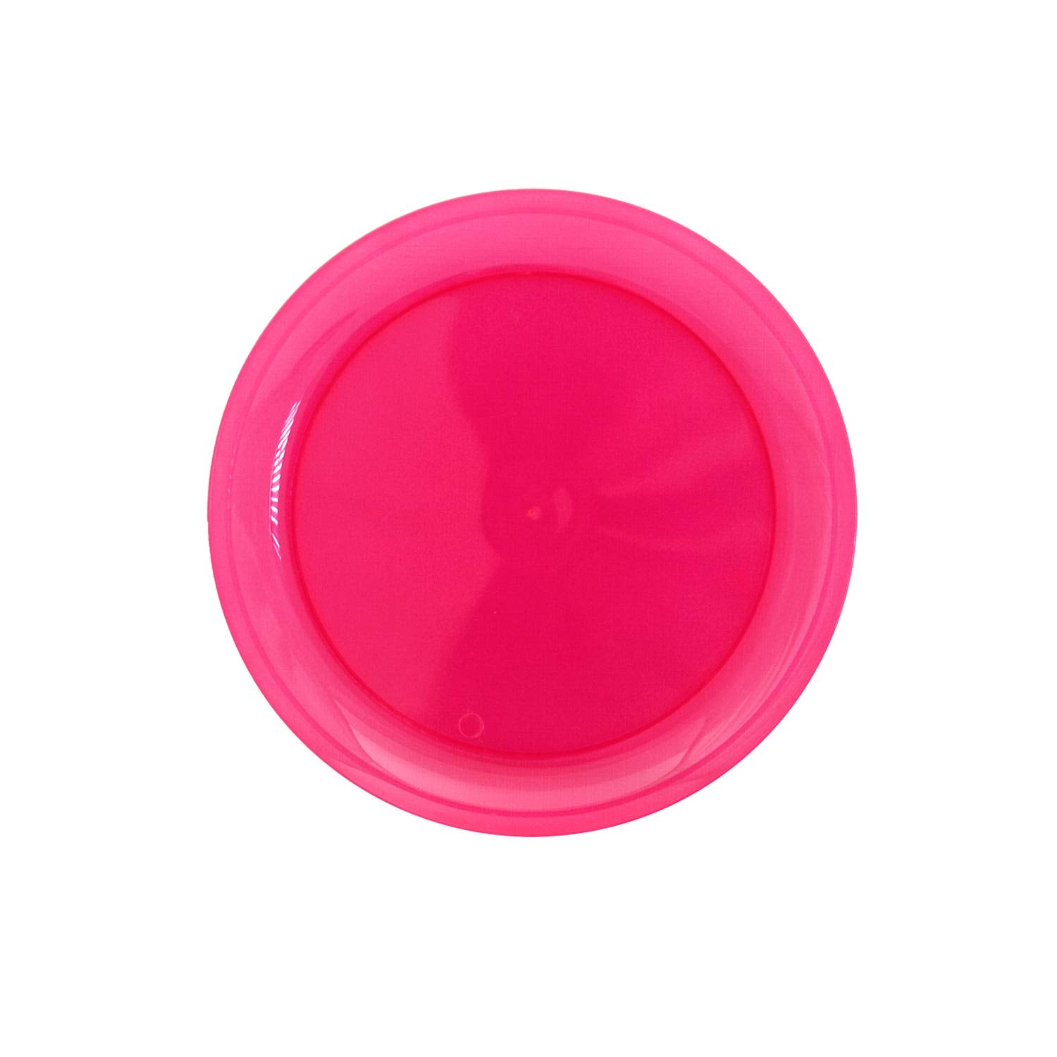Party Essentials Hard Plastic 6-Inch Round Party/Dessert Plates, Neon Pink, 20-Count