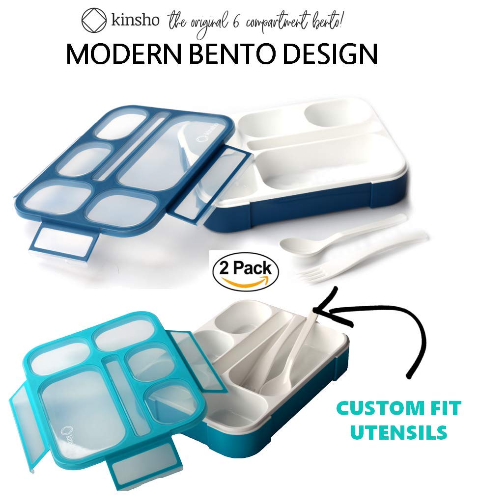 Bento-Box Lunch Boxes For Kids, Boys, Adults. Leakproof Lunch Set, Bentoboxes For School Or Work. Portion Containers. Bpa Free.