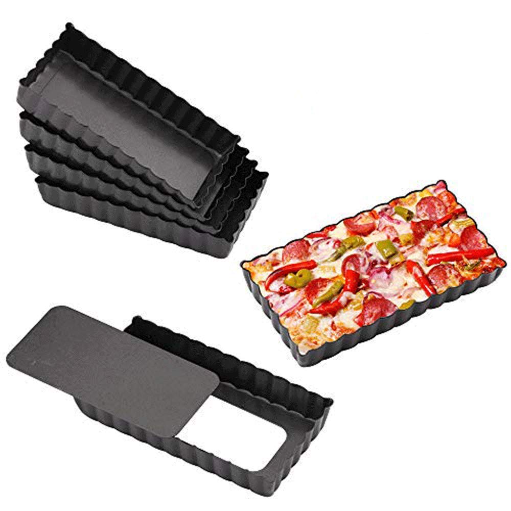Gutsdoor Mini Tart Pan Square 4 Inch With Removable Bottom Quiche Pan Nonstick Round Quiche Pie Pan Set Of 6