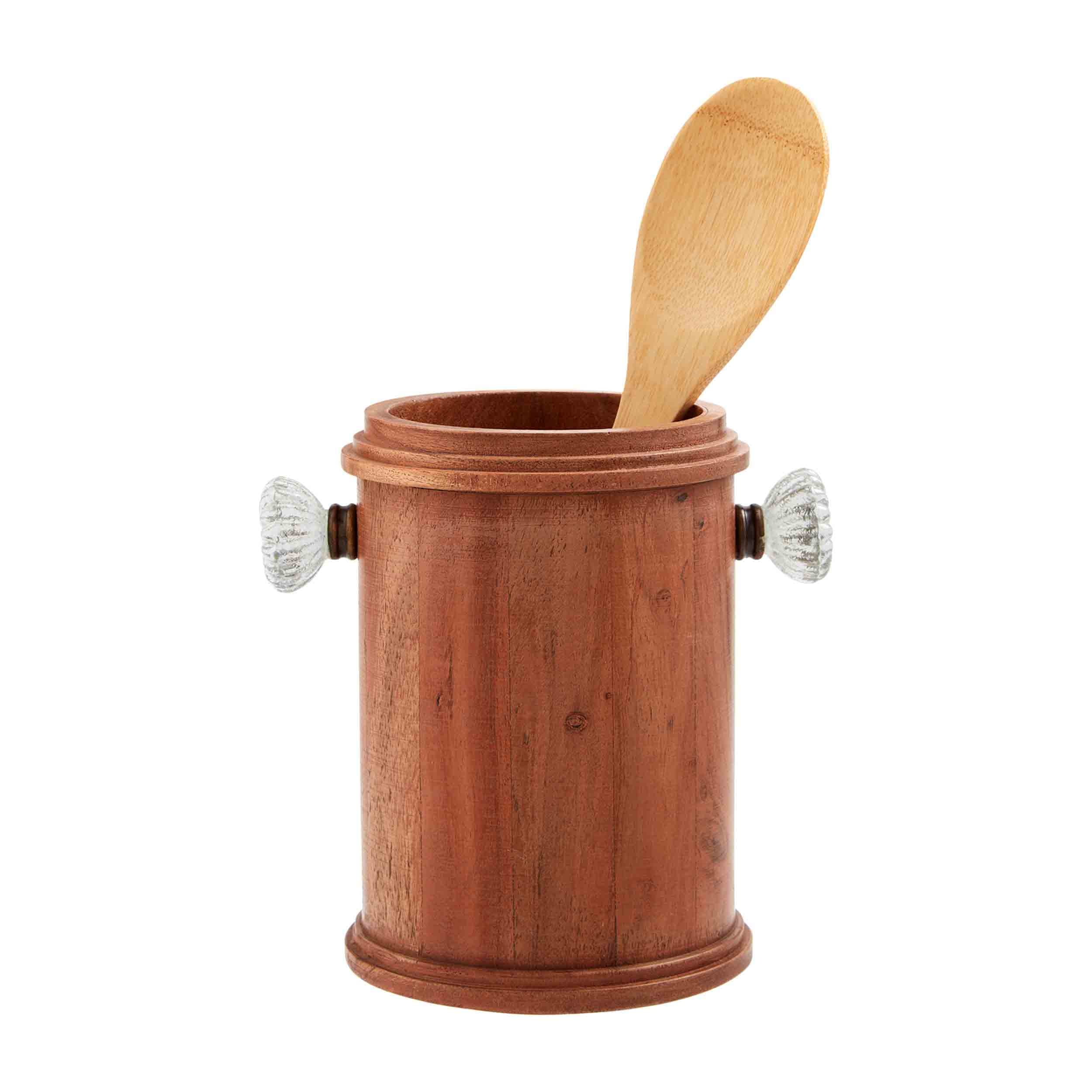 Mud Pie Utensil Holder, 7 1/2'' X 5 1/4', Brown