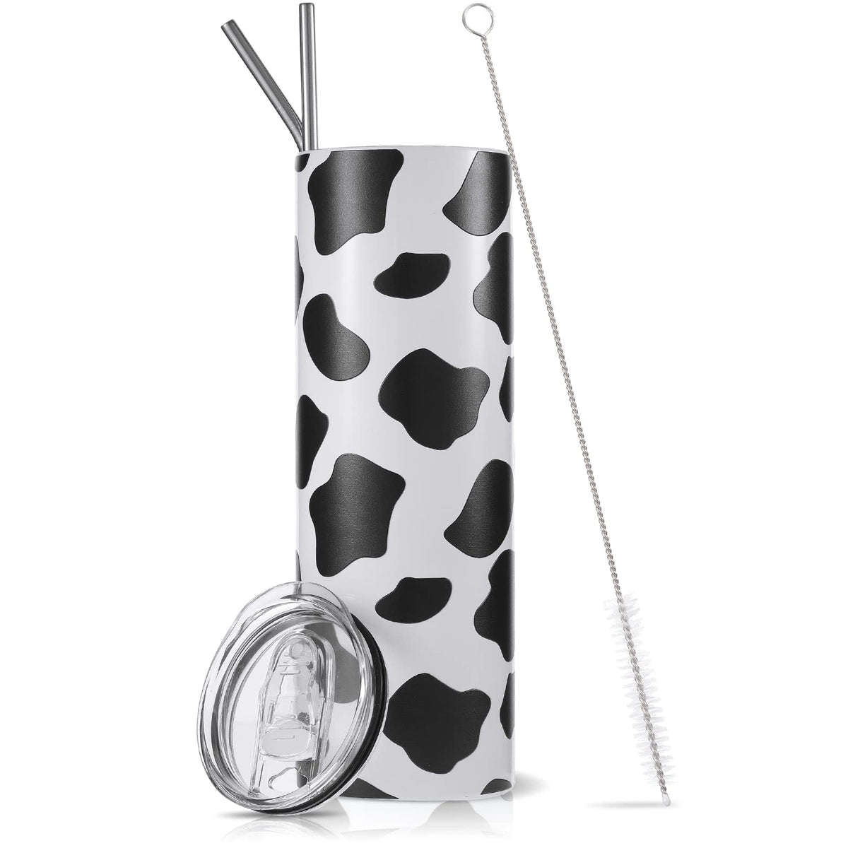 Chengu Cow Print Tumbler 30 Oz Print Water Bottle Reusable Cup Cute Travel Mug Skinny Stainless Steel Tumbler Insulated Coffee T
