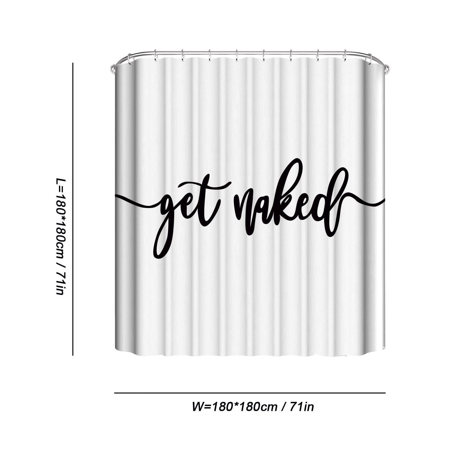 Dds-Dudes Get Naked Shower Curtain Bathroom Set, Funny White Durable Waterproof Polyester Shower Curtain For Bathroom Bath Decor