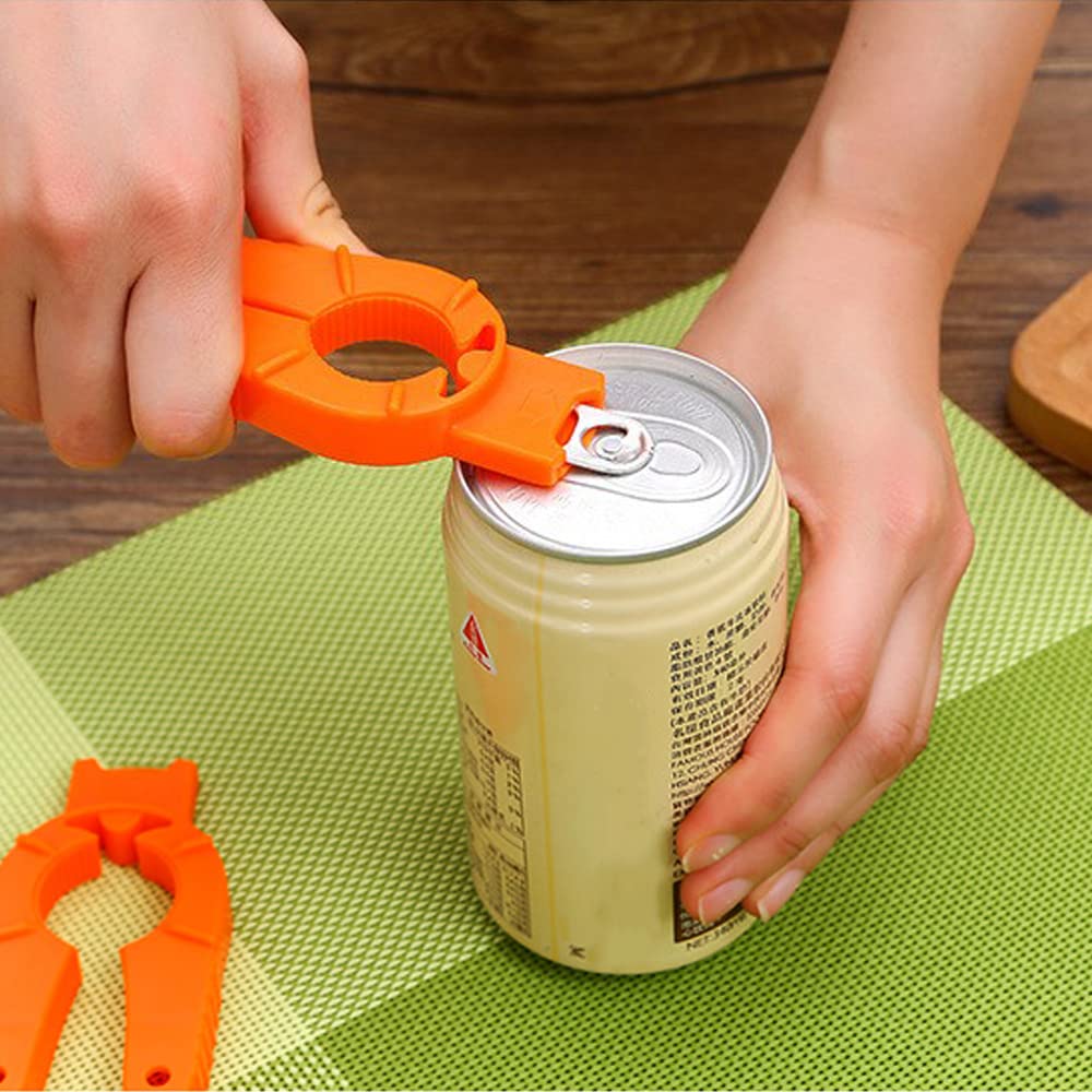 4 Pack Multifunctional Kitchen Bottle Opener Adjustable Easy Grip Bottle Jar Opener Orange Can Opener Use For Elderly Weak Hands