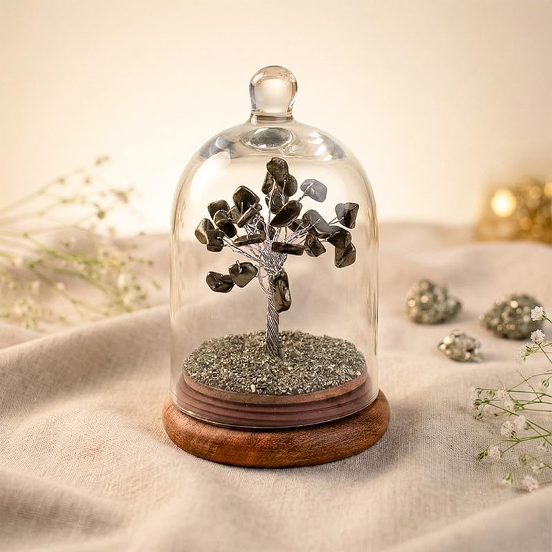 Astrotalk Pyrite Dome Tree (12x8cm) | Certified Pyrite Stone Tree for Wealth & Success | Decorative Item for Home & Bedroom | Aesthetic Home Decor Gift Item | Gift for Man & Woman