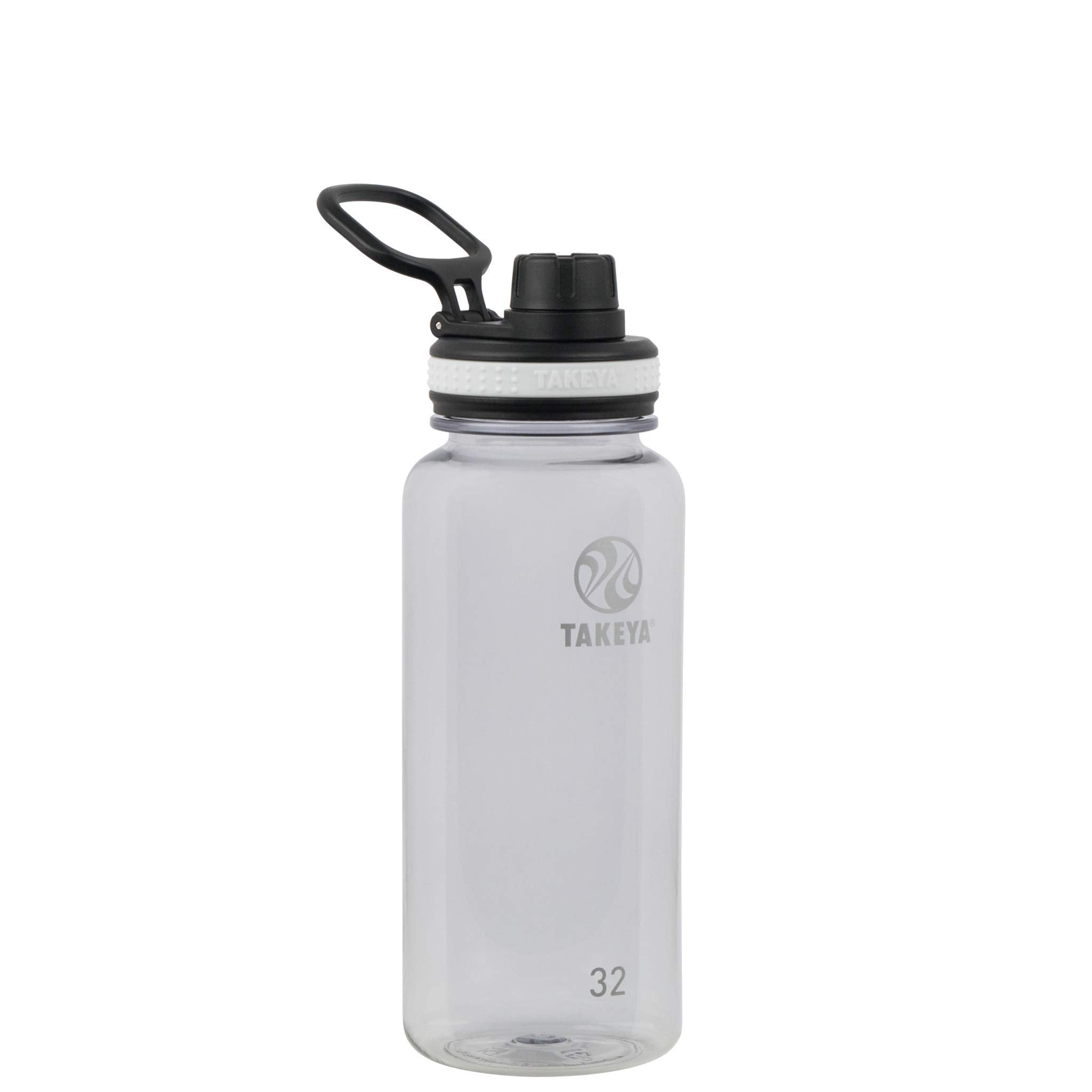 Takeya 32 Oz Tritan Plastic Sport Water Bottle With Spout Lid, Premium Quality, Bpa Free Food Grade Materials, Clear