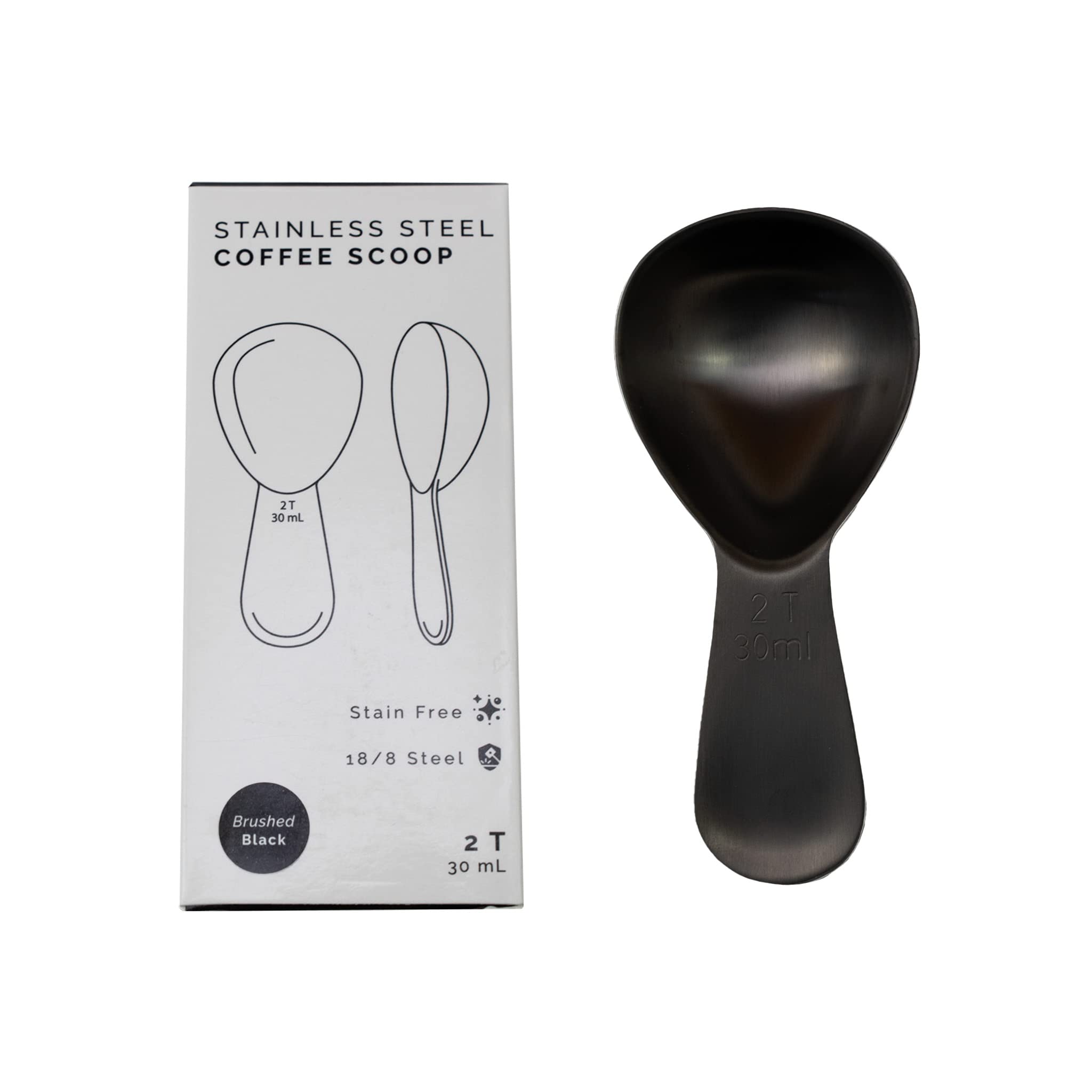 Airscape Stainless Steel Coffee Scoop - Perfectly Proportioned Ergonomic Spoon, 2 Tablespoon Capacity, Fits Inside Airscape Cani