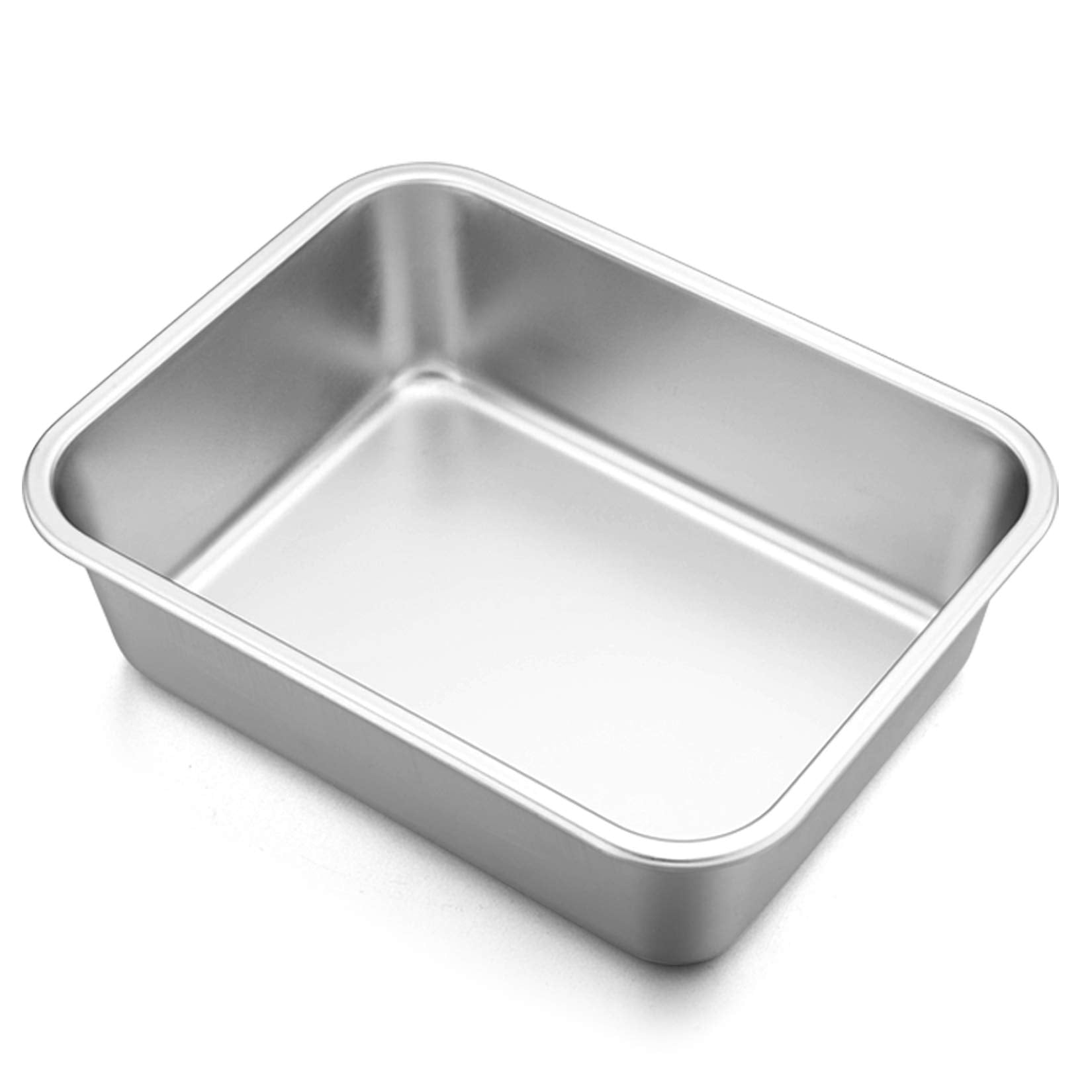 P&P Chef Lasagna Deep Baking Pan - 10.7    X 8.3    X 3.2 Rectangular Cake Pan Cookie Bakeware Stainless Steel For Brownie/Bread