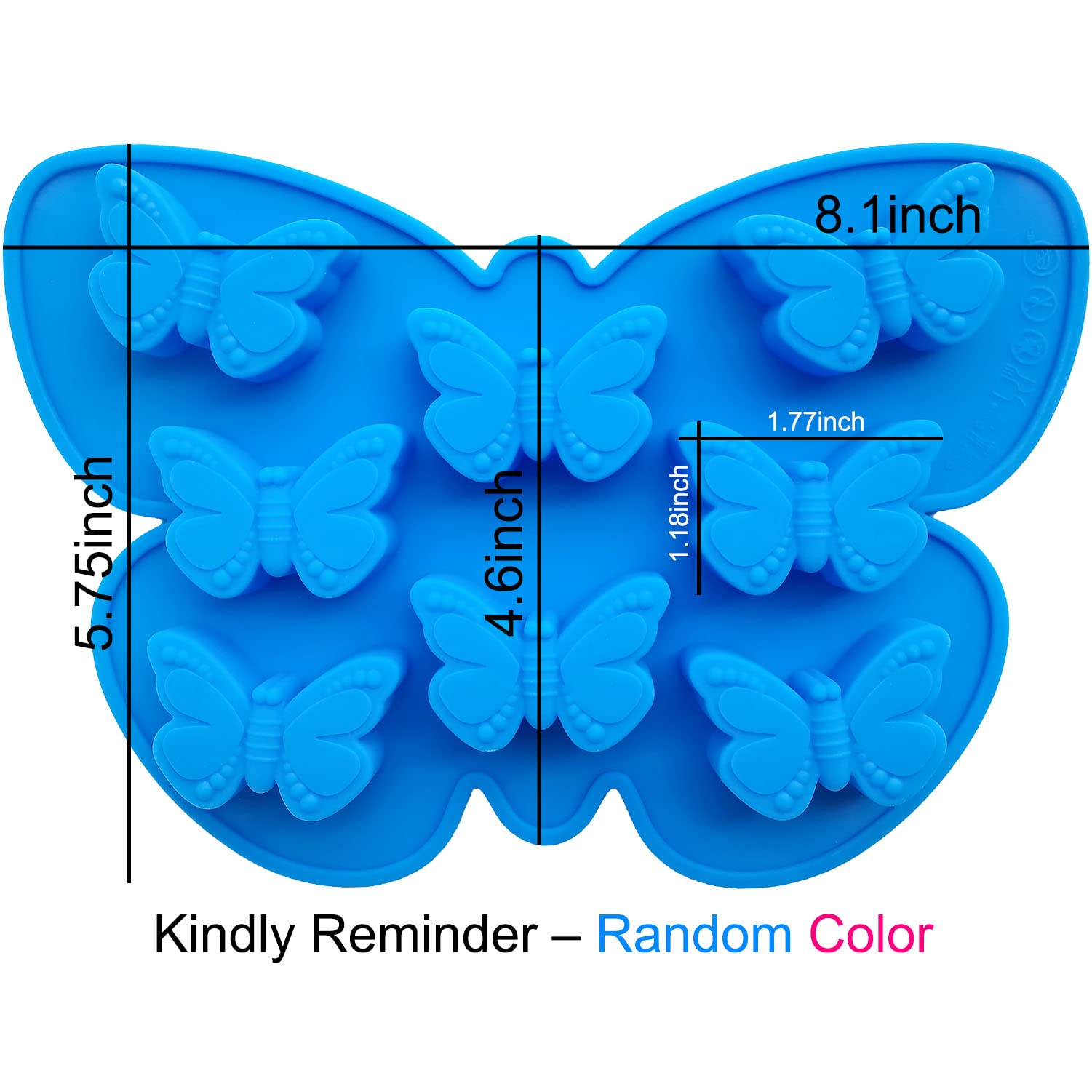 Scivokaval Butterfly Mold Silicone Cake Mold Butterfly Shape Ice Cube Tray Non Stick For Chocolate Candy Baking Soap Pudding Jel