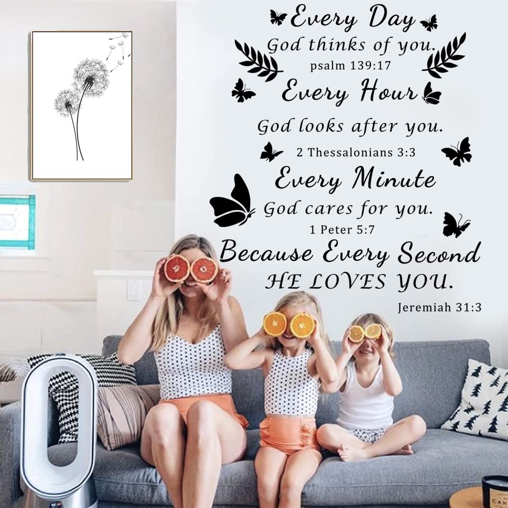 Bible Verse Wall Stickers Inspirational Wall Decal Vinyl Quote Bible Sticker Christian Praise God Religious Peel And Stick Wall