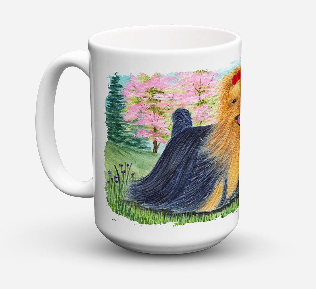 'Caroline's Treasures SS8188CM15 Yorkie Dishwasher Safe Microwavable Ceramic Coffee Mug, 15 oz, Multicolor''