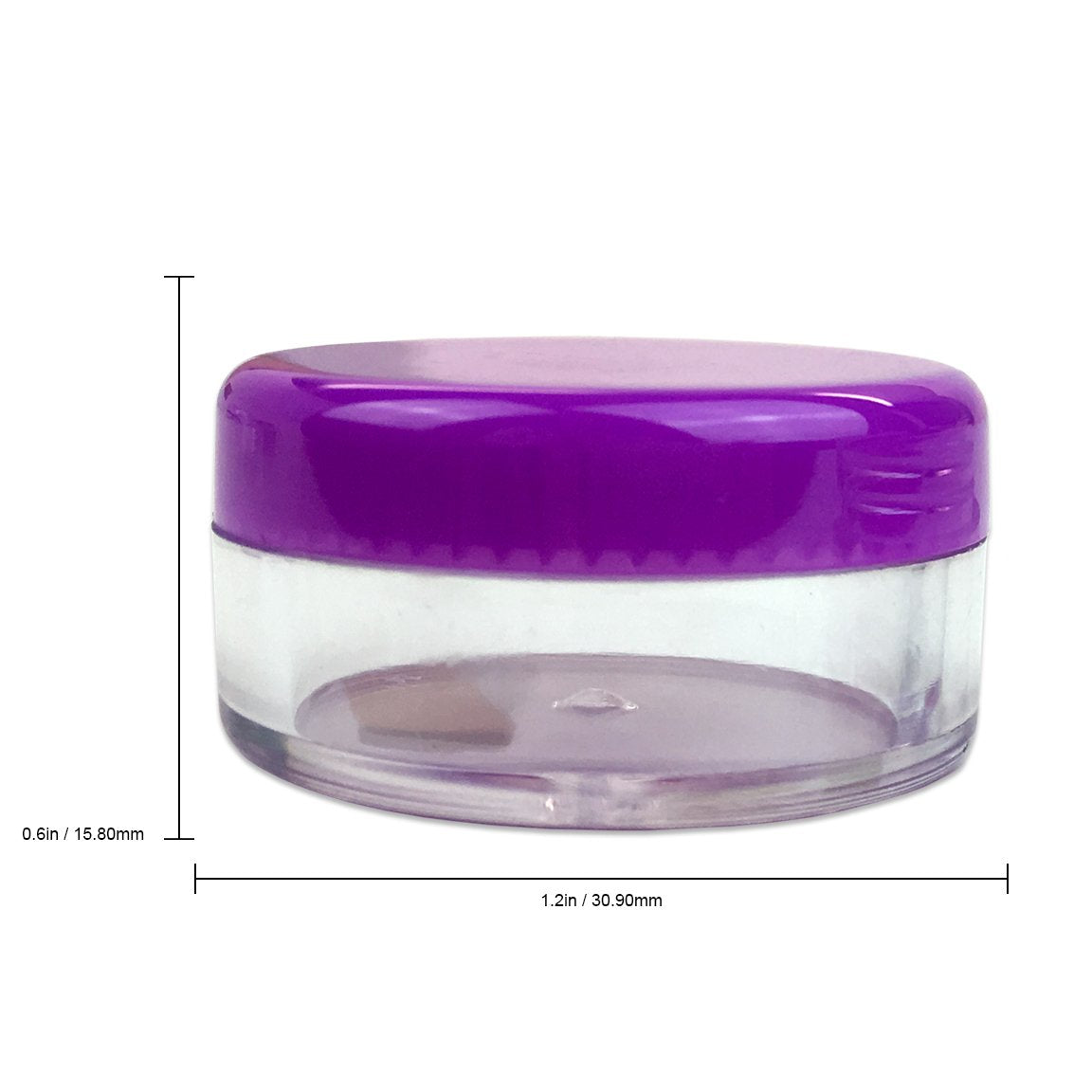Beauticom 5G/5Ml Round Clear Jars With Purple Lids For Jams, Honey, Cooking Oils, Herbs And Spices (Quantity: 100 Pieces)