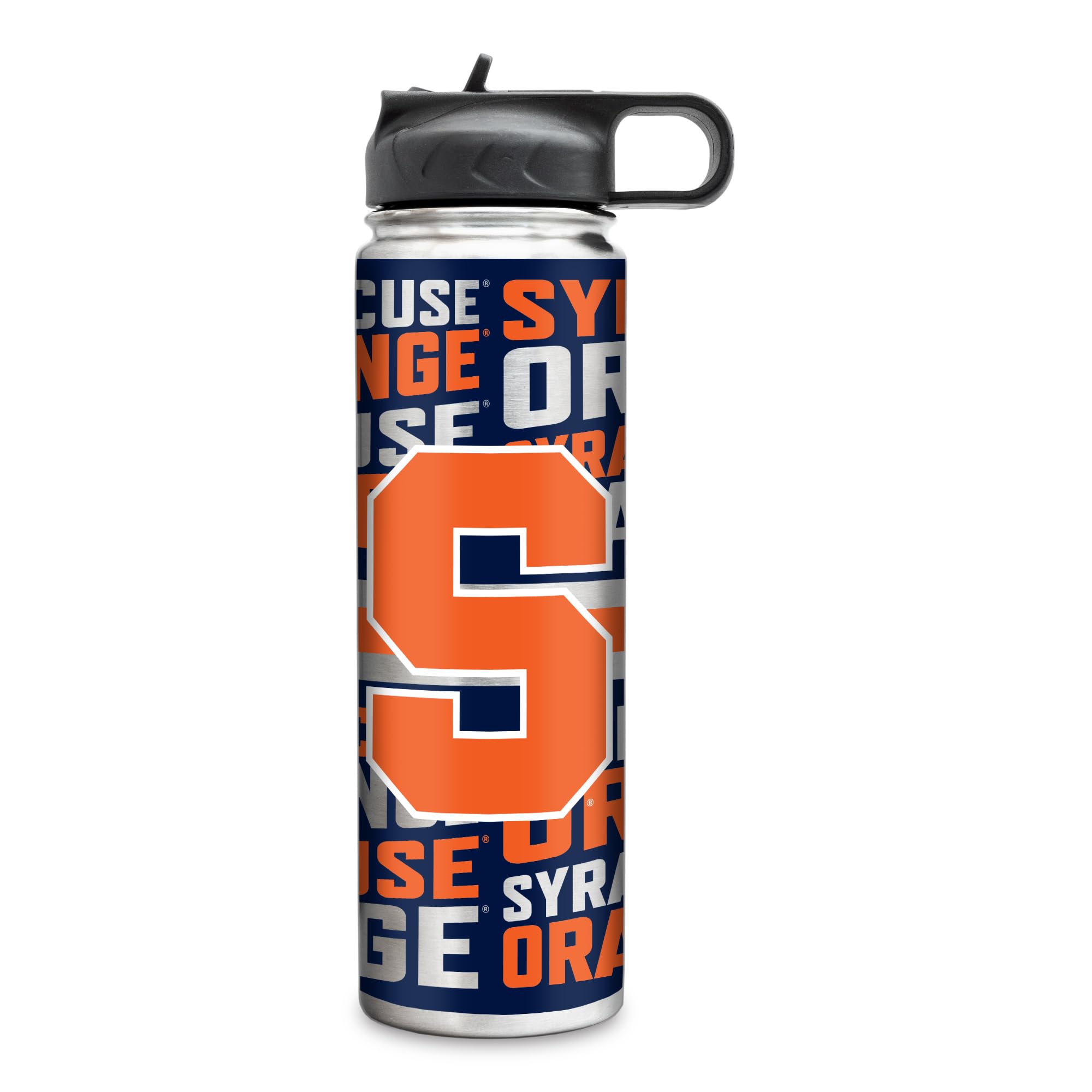 Rico Industries NCAA Syracuse Orange 22oz Stainless Steel Tumbler with Lid - Great For Coffee, Tea, Water or Cocktails