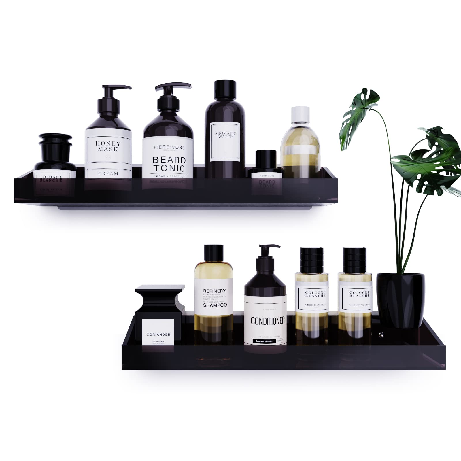 Bakzon Acrylic Wall Mount Organizer, Adhesive Shelf, Bathroom Shelves For Wall, Self Adhesive Organizer, No Drilling Hang Walls,