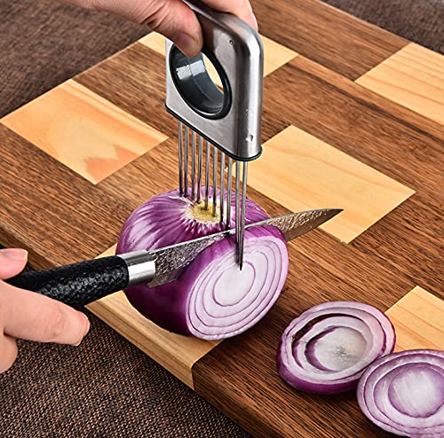 Onion Holder Slicer Stainless Steel Cutting Kitchen Gadget Niftyplaza Multipurpose Prongs Vegetable Tomato Cutter Kitchen Tool