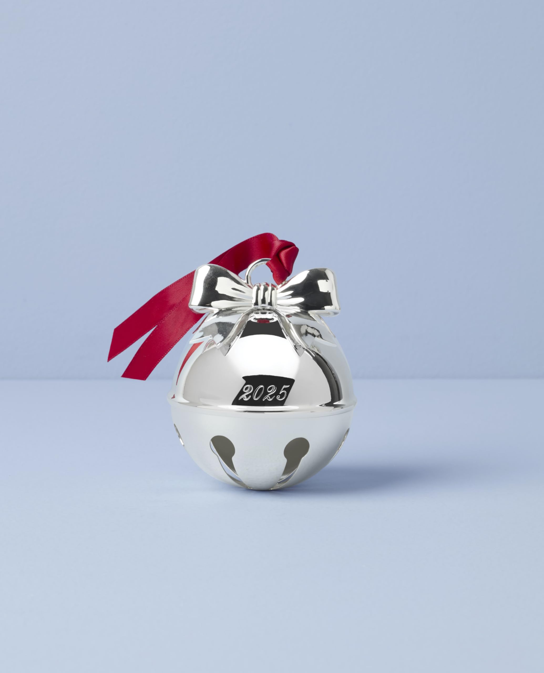 Lenox 897124 2025 Jingle Bell Silverplate Ornament, Christmas, Holiday Decorations
