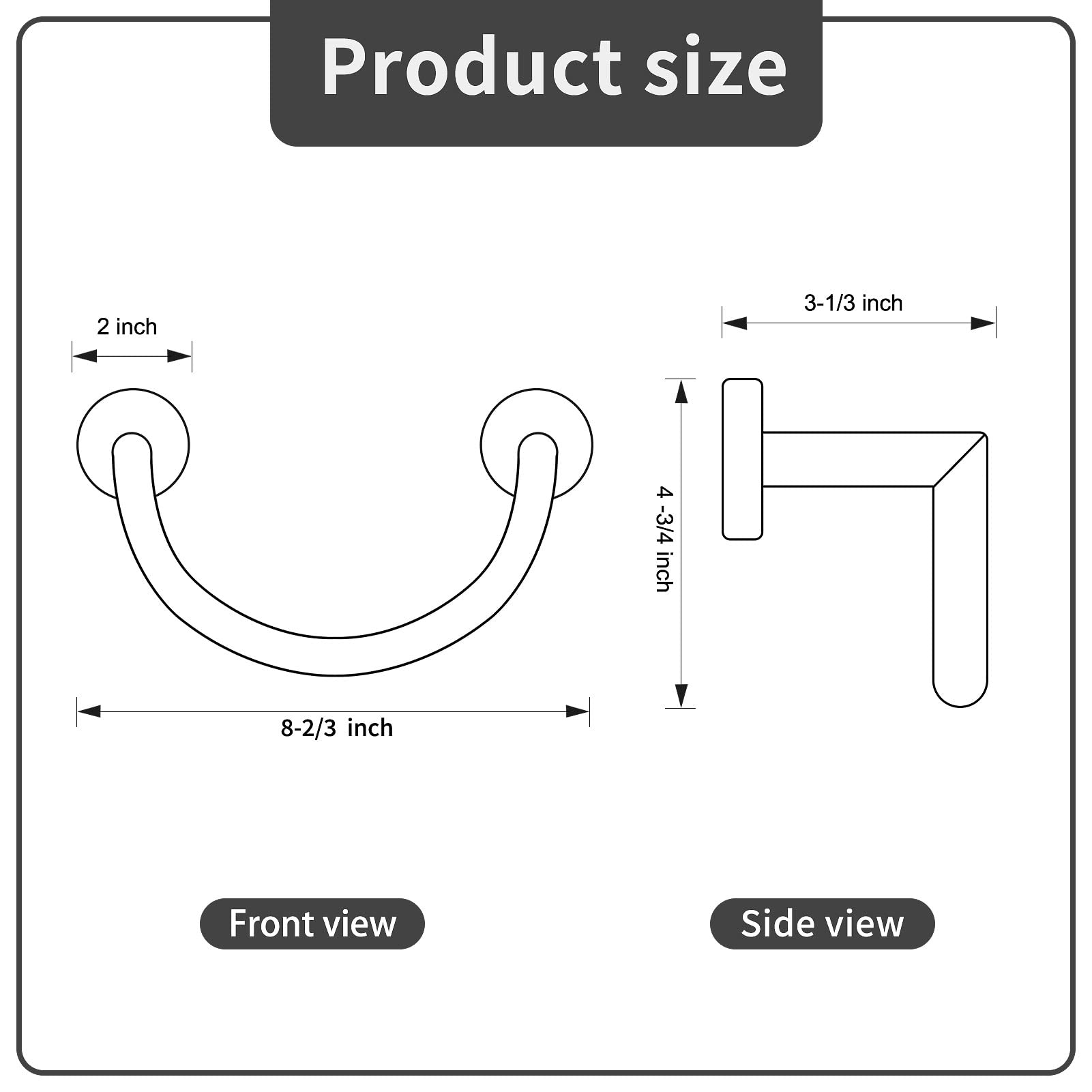 Houseaid Stainless Steel Towel Ring For Bathroom, Hand Towel Holder, Modern Semi-Circular Hand Towel Rack, Wall Mounted, Brushed
