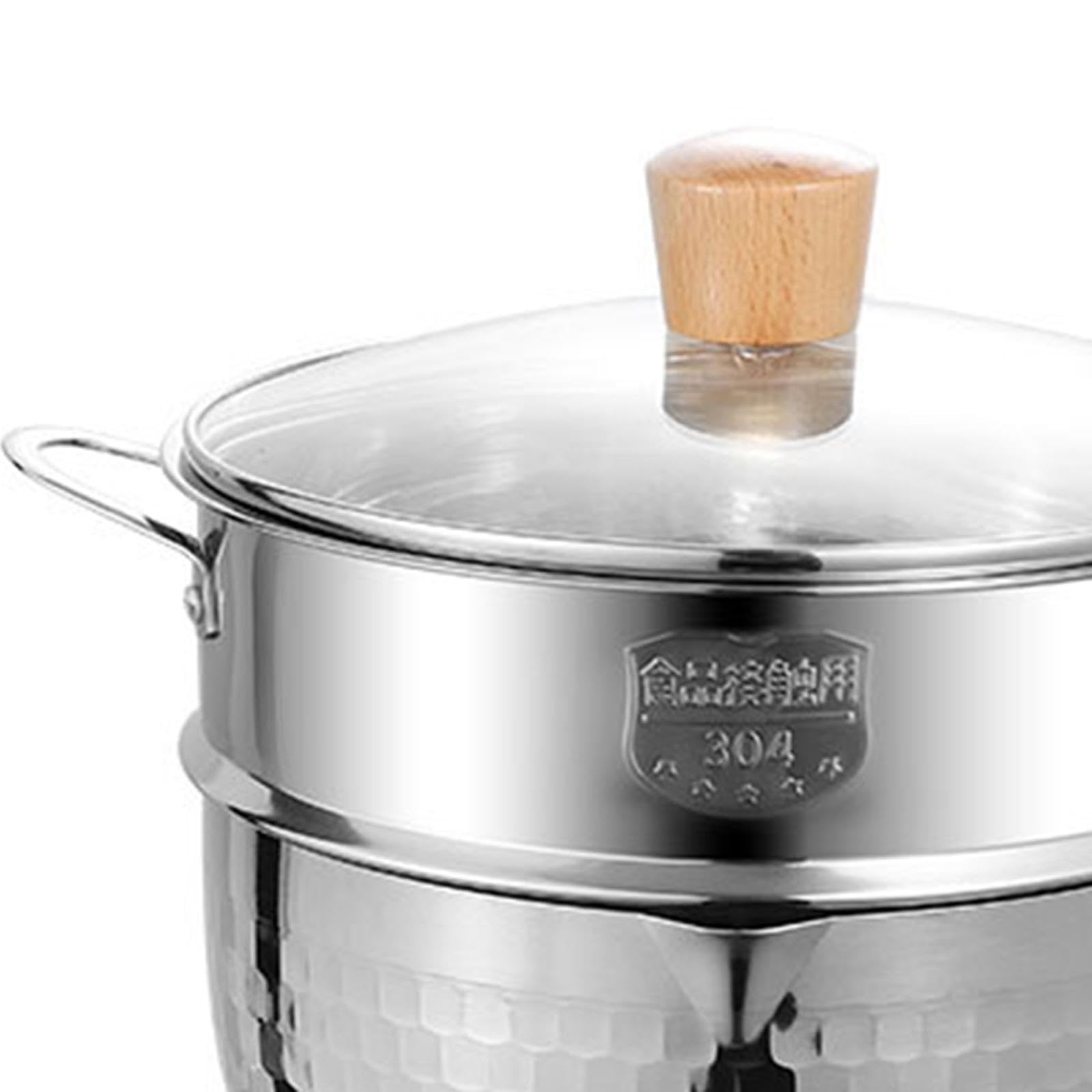 The Style Sutra Saucepan With Steamer Easy Clean Cooking Pot For Hotel Outdoor Making Sauces 20Cm