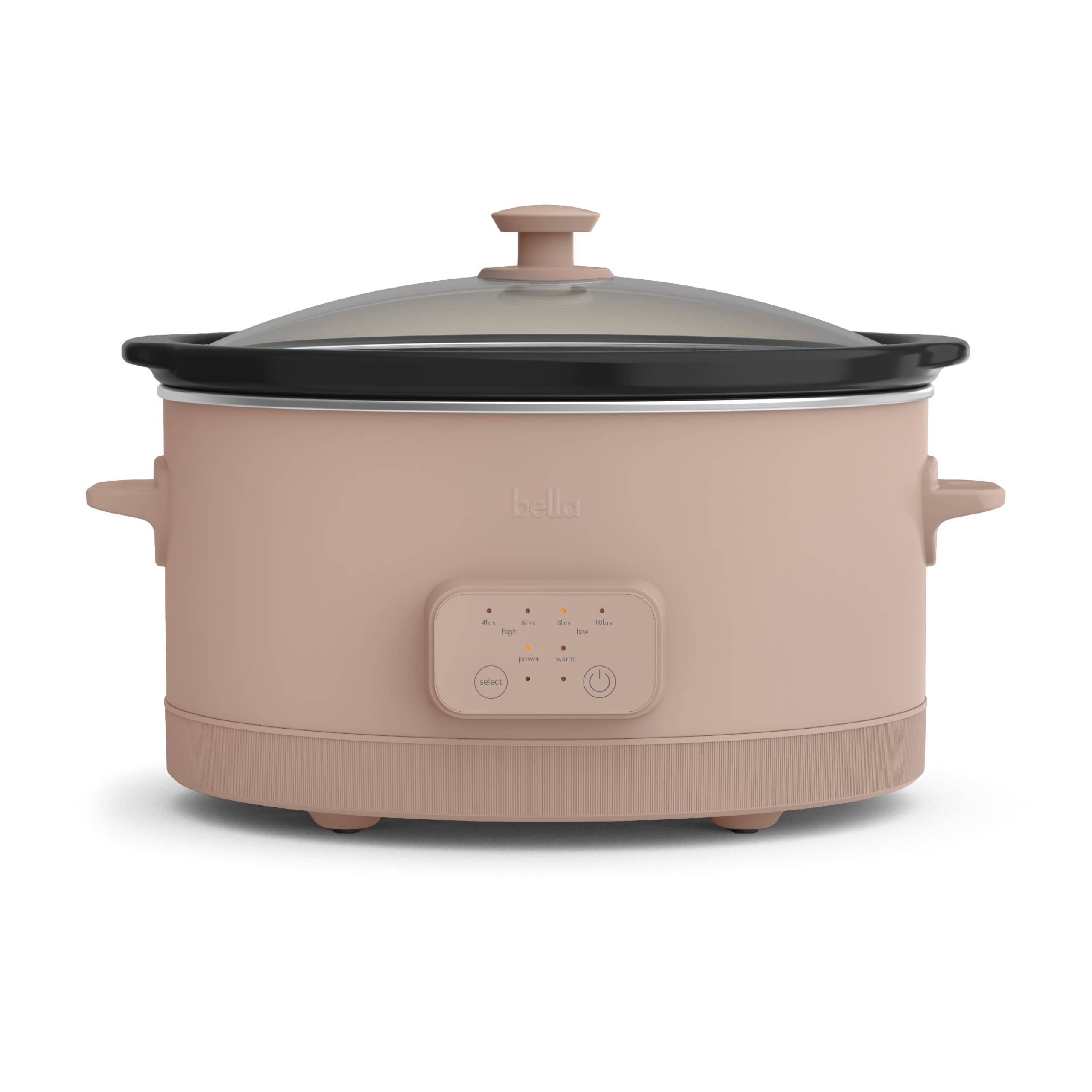Bella 6.0 Qt Programmable Slow Cooker, Evergood Ceramic Nonstick Coating, Adjustable Temperature & Cooking Times, Dishwasher Saf